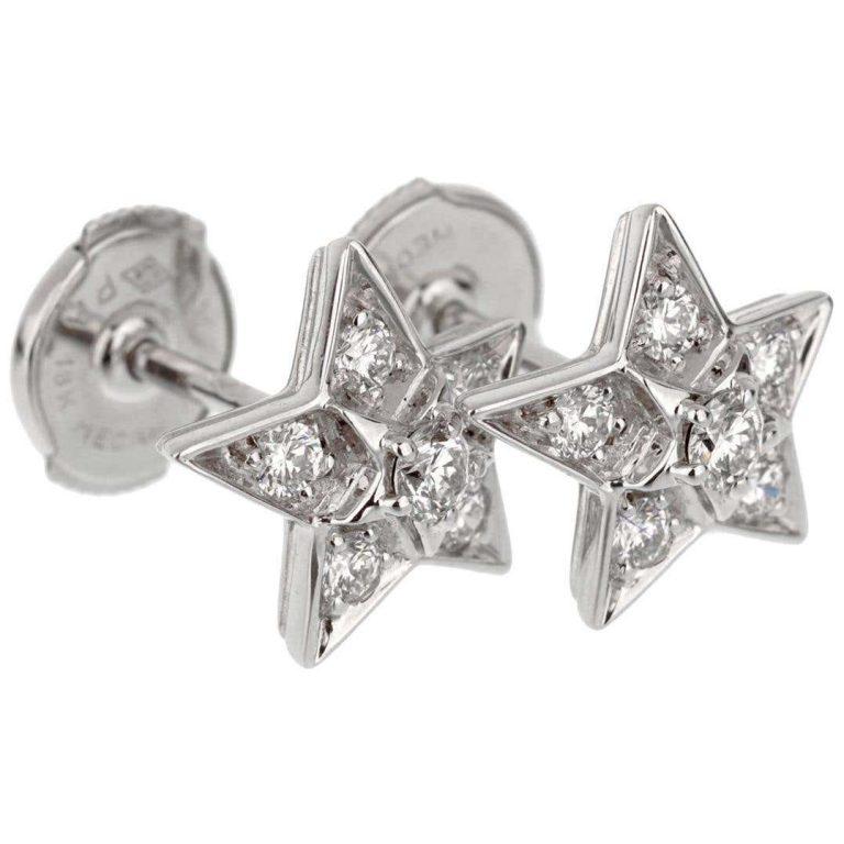 PETITES BOUCLES D'OREILLES COMETE GEODE ARGENT DIAMANT