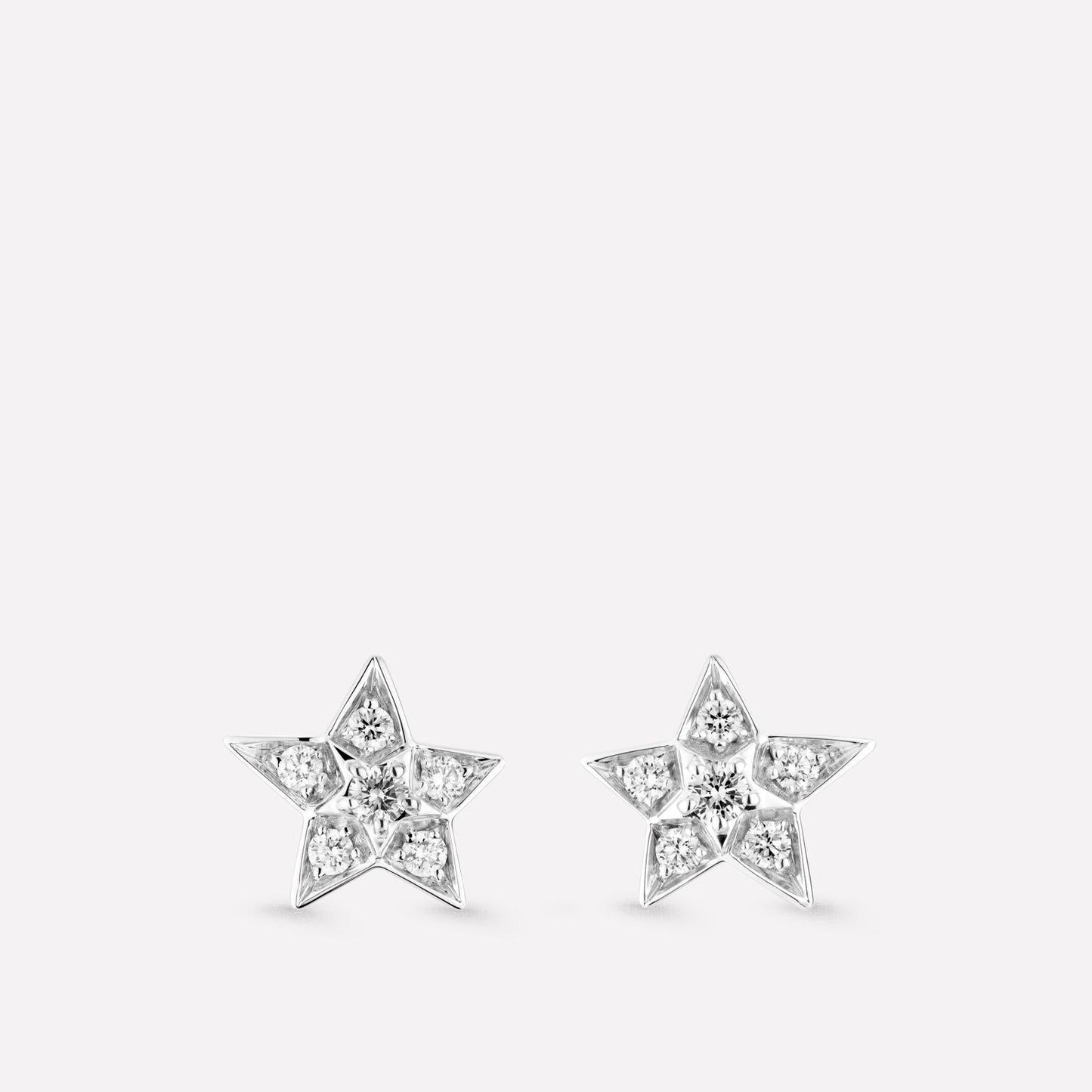 PETITES BOUCLES D'OREILLES COMETE GEODE ARGENT DIAMANT