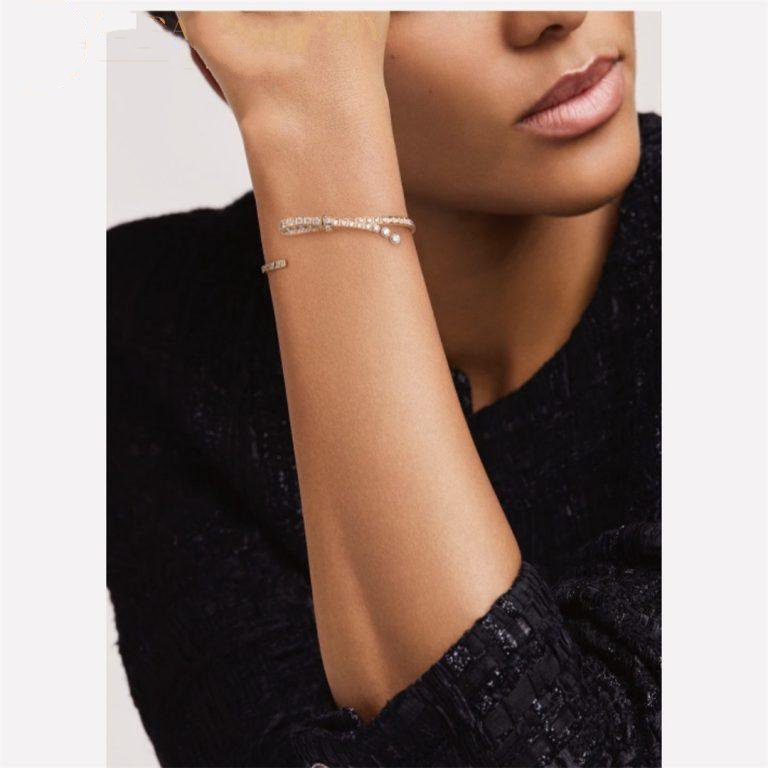 BRACELET RUBAN OR ROSE DIAMANT