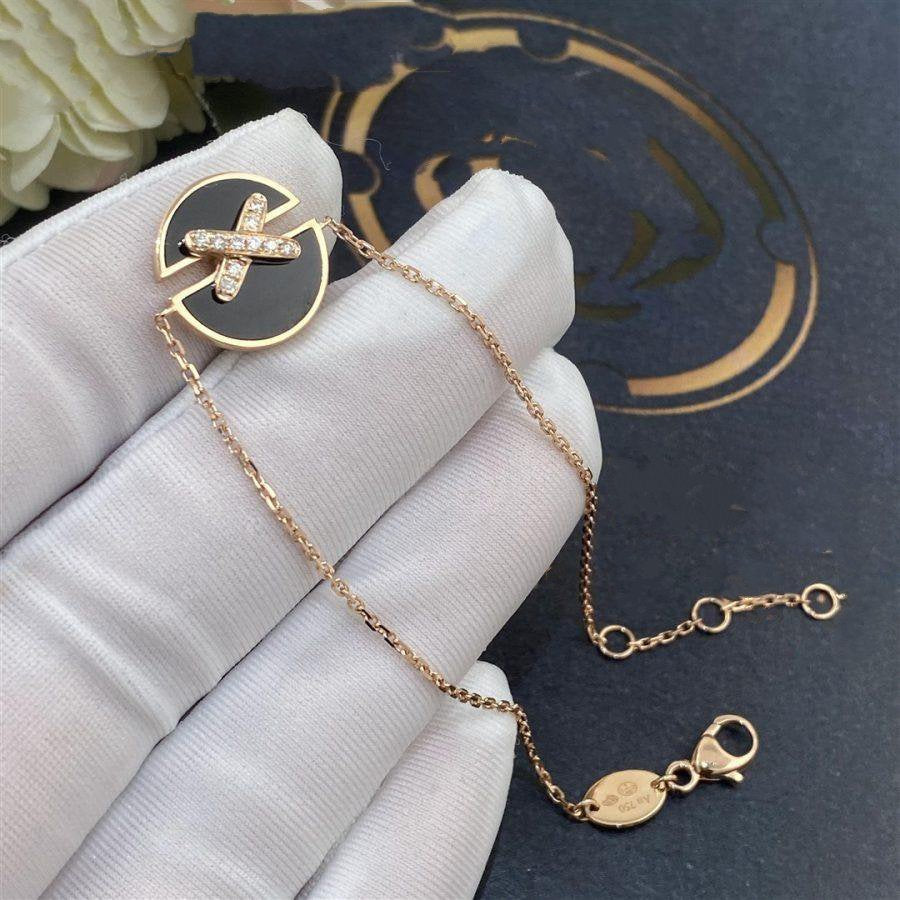 DIANA JEUX DE BRACELET ONYX OR ROSE DIAMANT