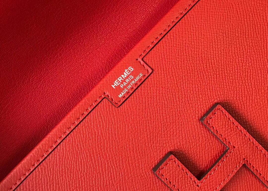 Clutch Hermes Jige Elan 29 en piel Epsom roja