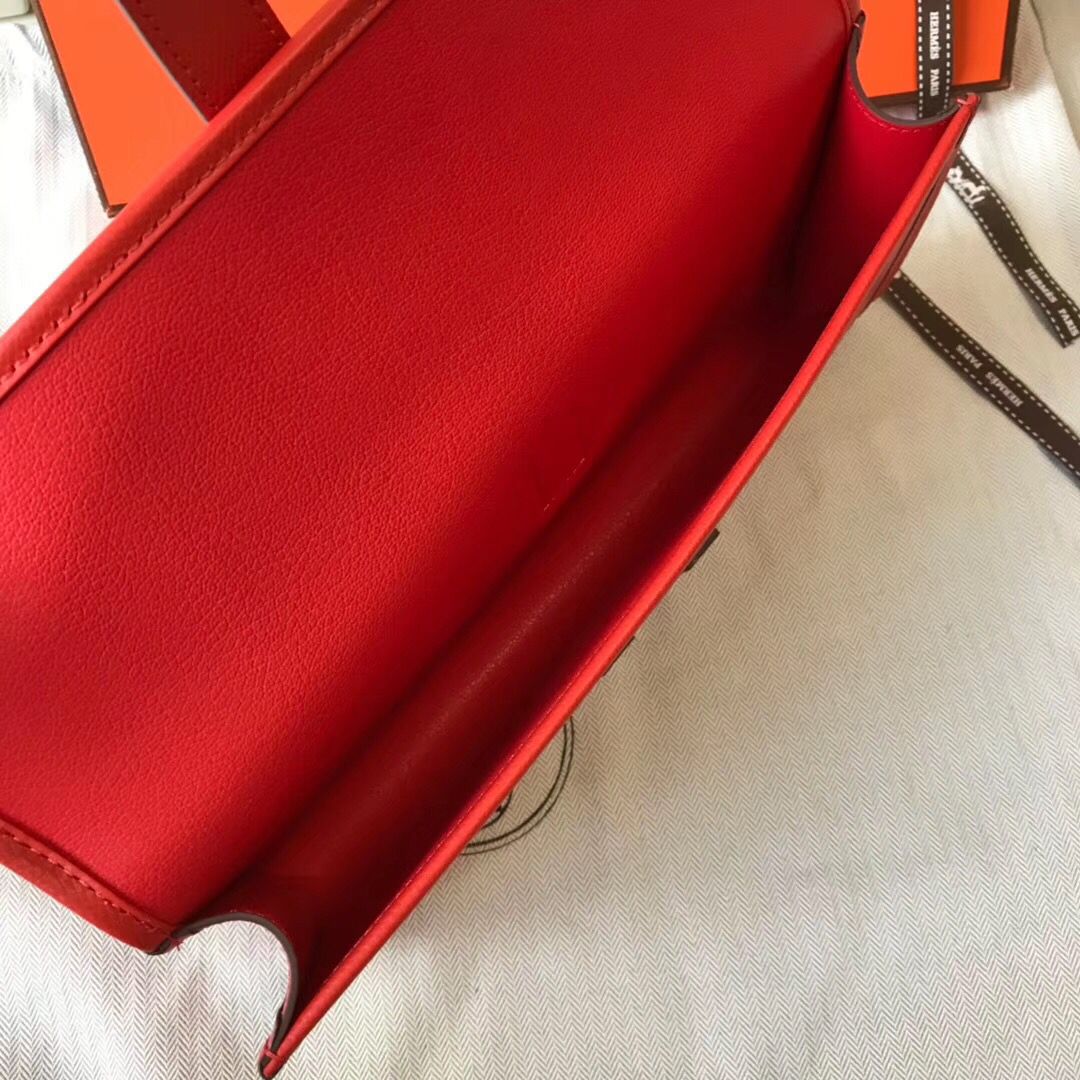Clutch Hermes Jige Elan 29 en piel Epsom roja