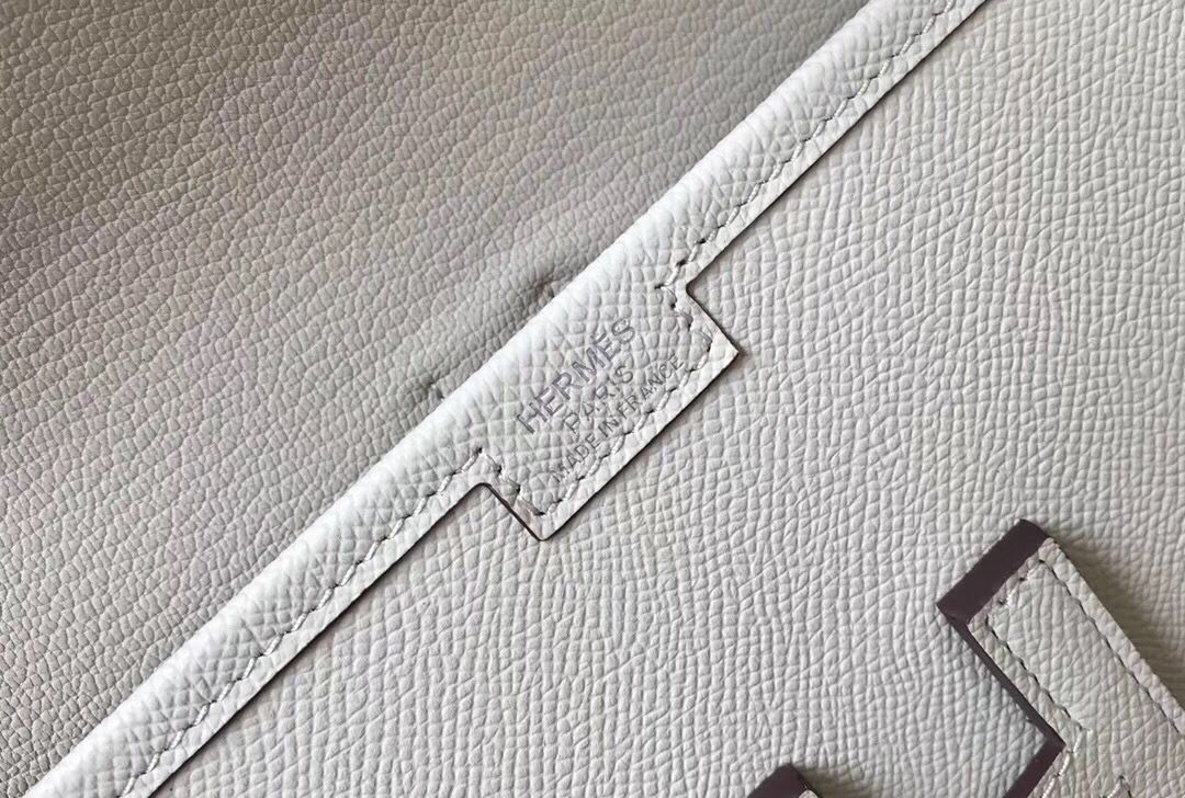 Clutch Hermes Jige Elan 29 en piel Epsom blanca