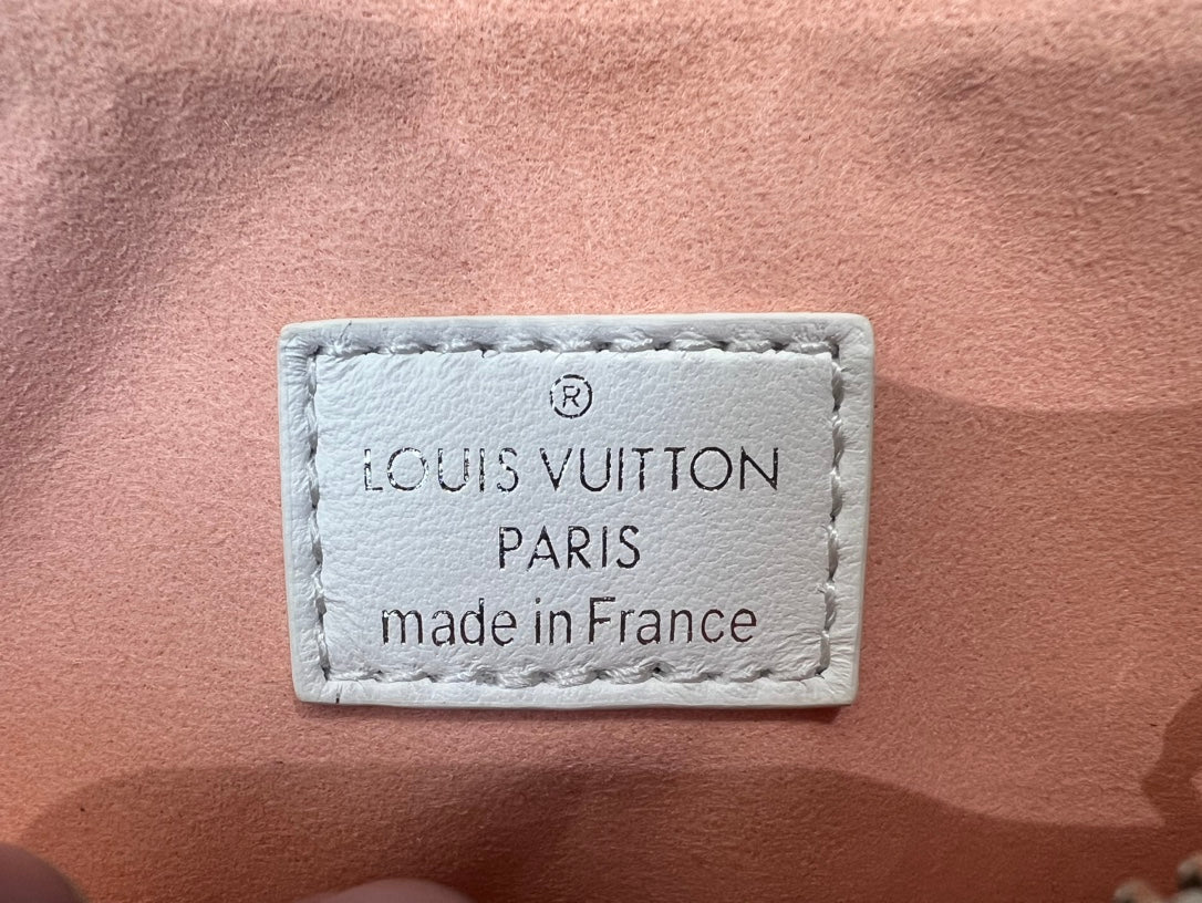 coussin bb 21 cuir de veau empreinte blanc chaîne multicolore