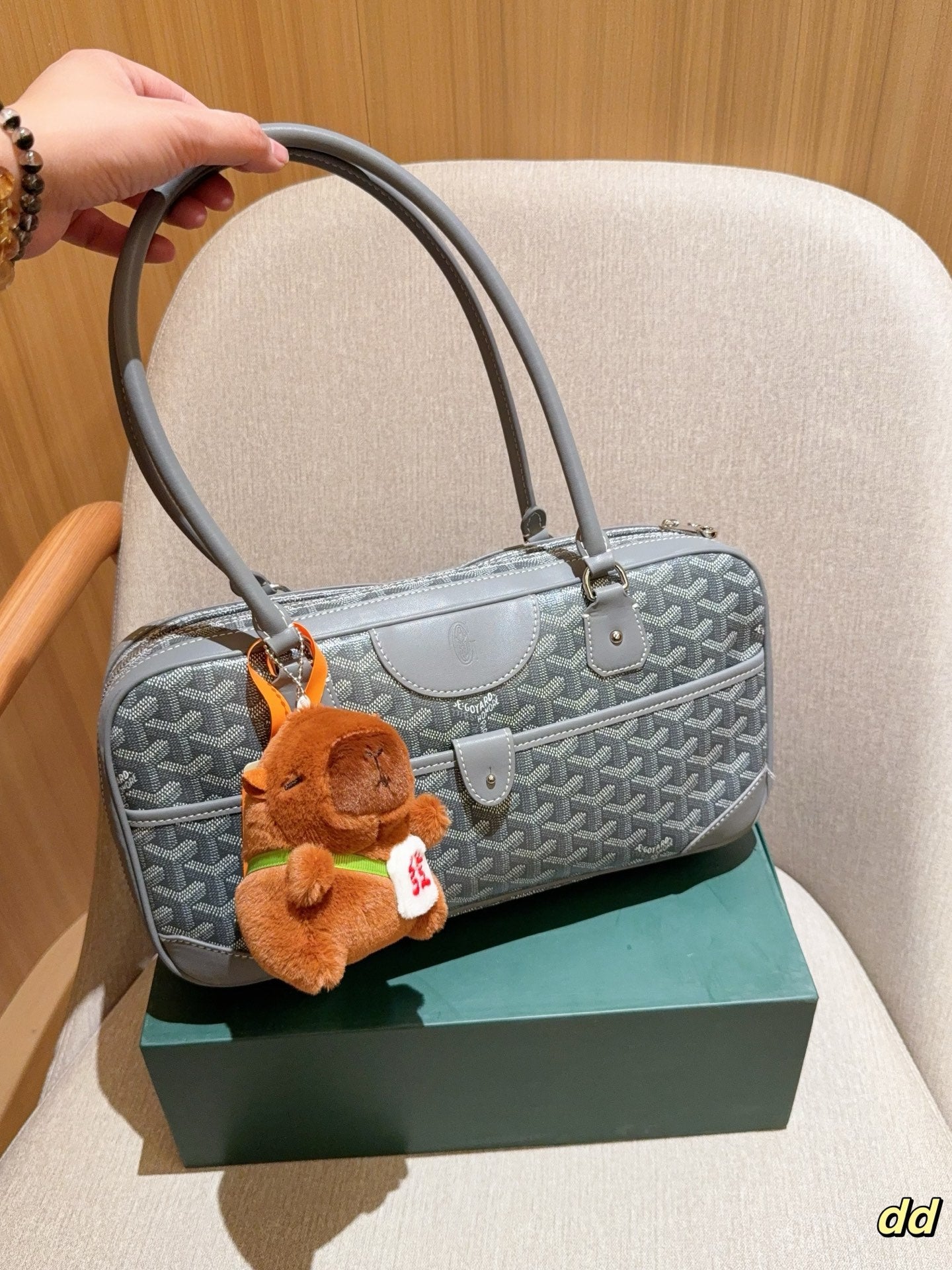 BOLSO SAINT MARTIN 35 EN LONA GOYARDINE GRIS Y PIEL DE BECERRO