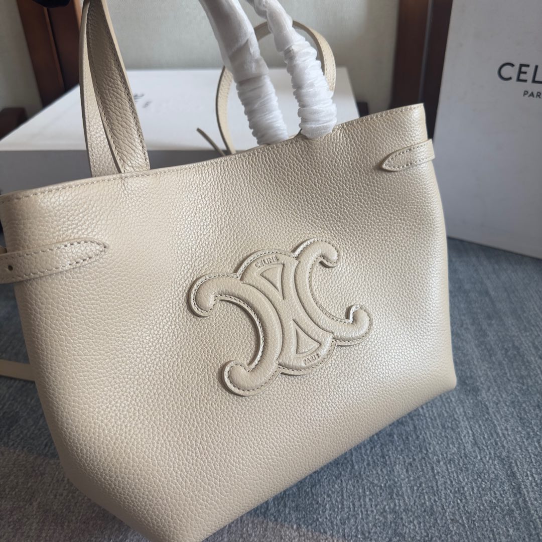 MINI CABAS ANA?S CUIR TRIOMPHE 20 IN BEIGE GRAINED CALFSKIN