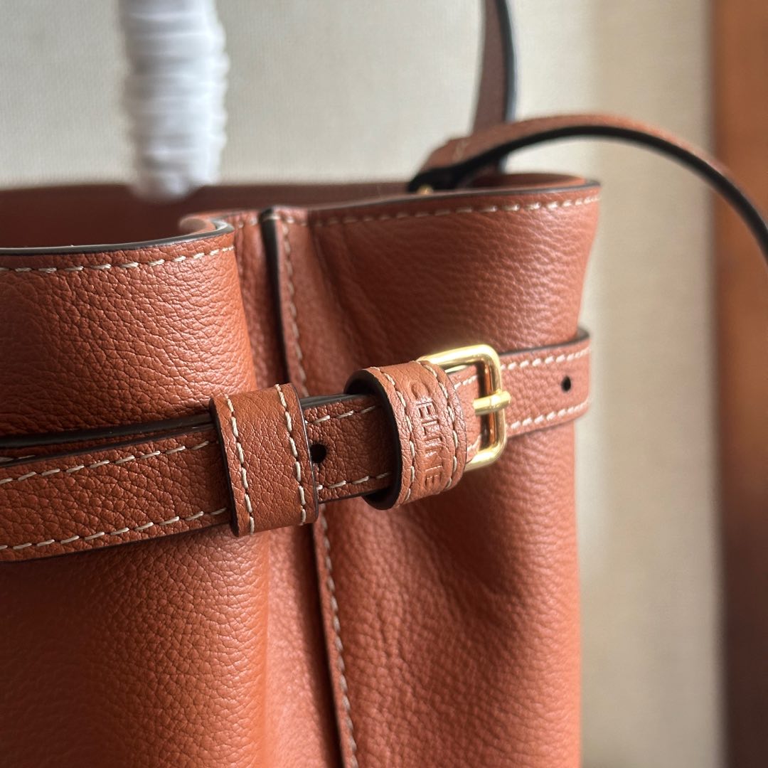 MINI CABAS ANA?S CUIR TRIOMPHE 20 IN BRONZE ORANGE GRAINED CALFSKIN
