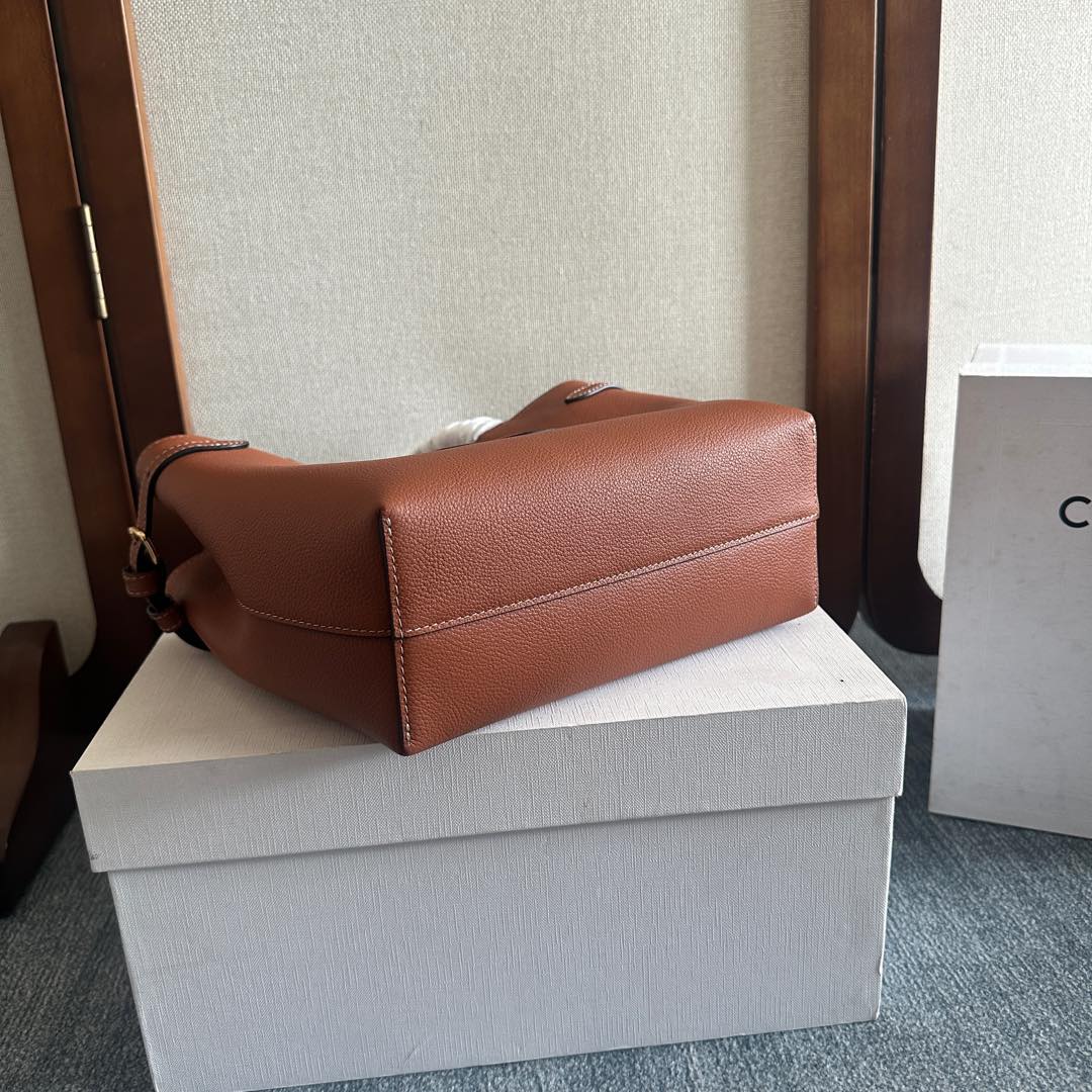 MINI CABAS ANA?S CUIR TRIOMPHE 20 IN BRONZE ORANGE GRAINED CALFSKIN
