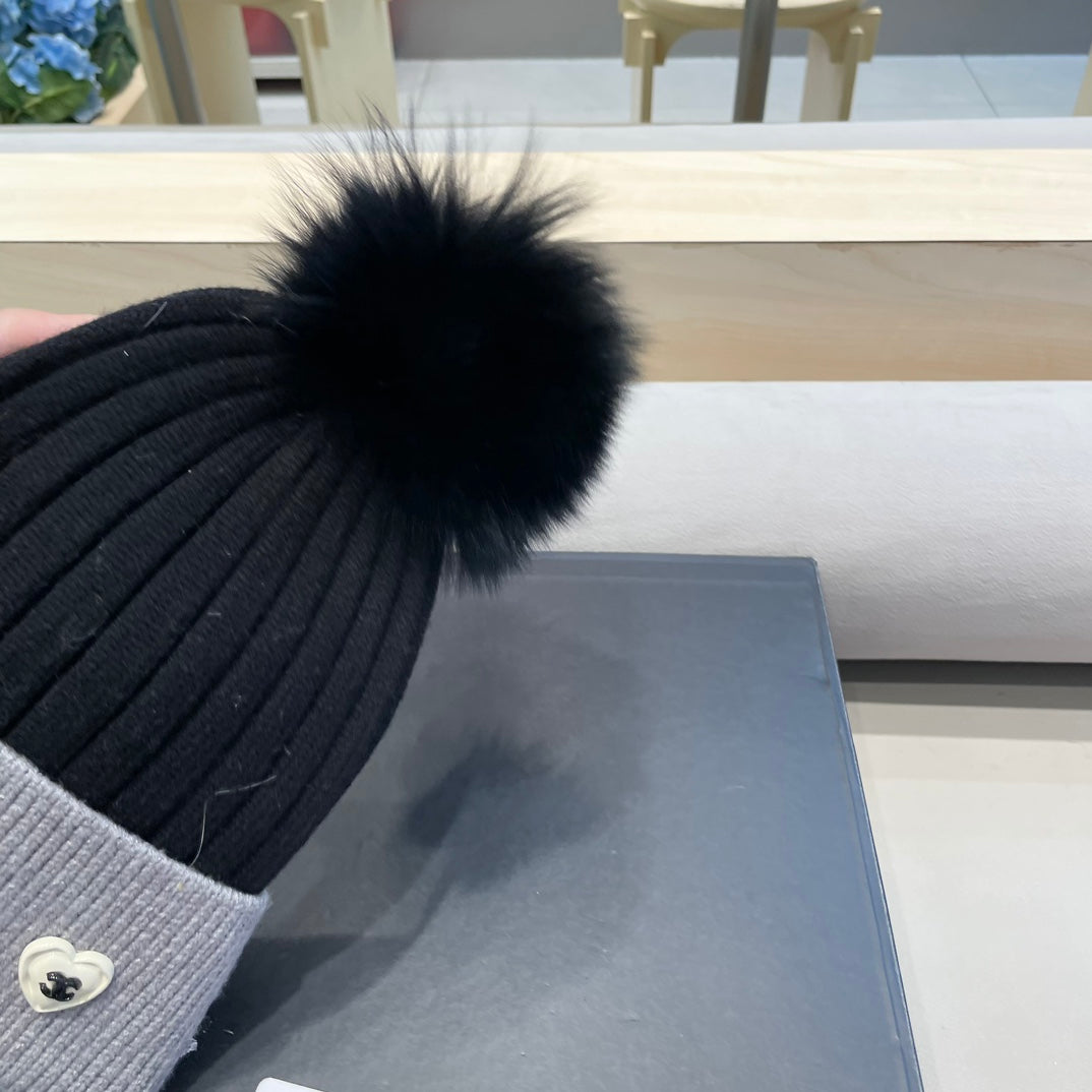 GORRO DE LANA MEZCLA NEGRA Y GRIS CLARO 421050