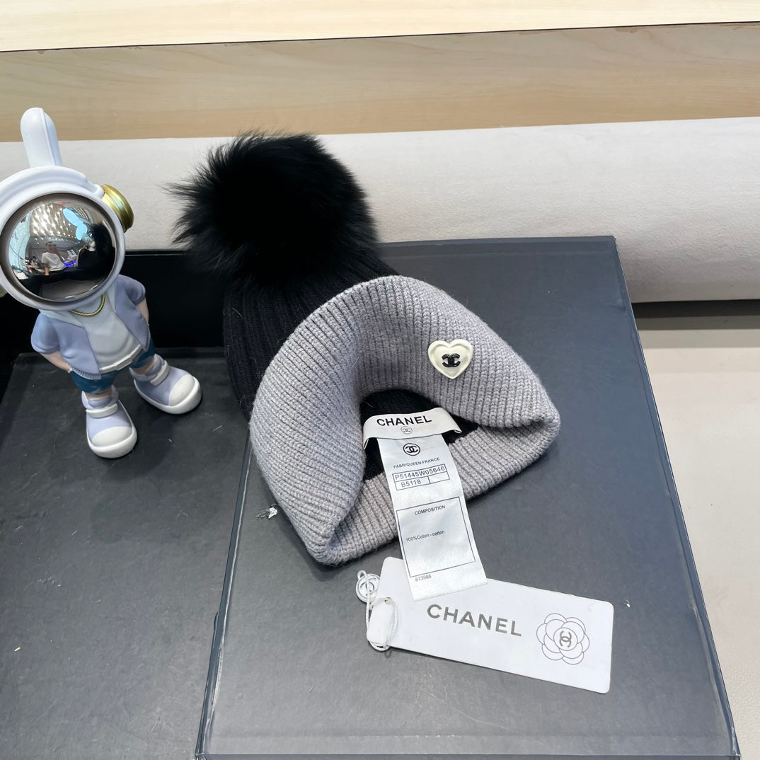 GORRO DE LANA MEZCLA NEGRA Y GRIS CLARO 421050