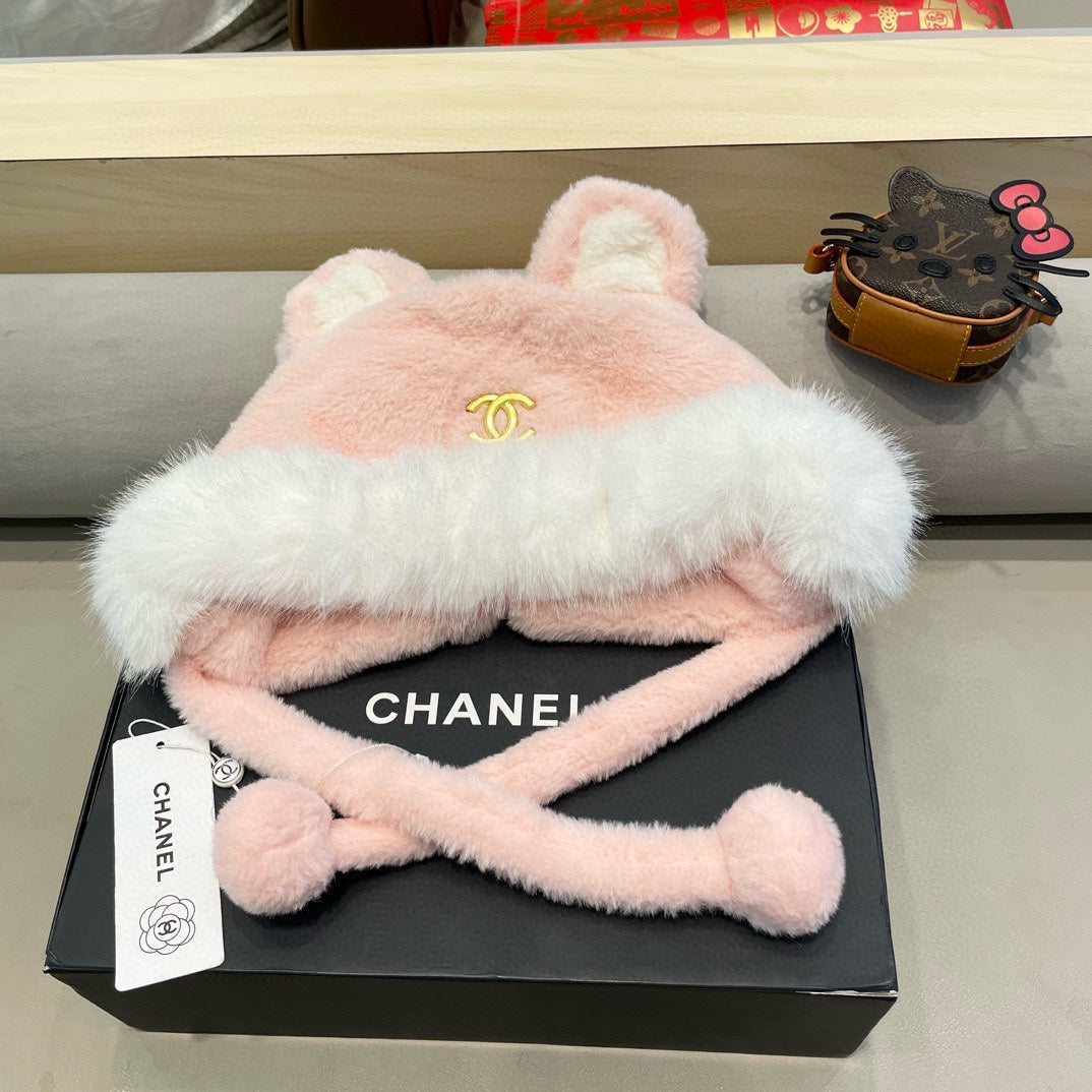 GORRO DE PIEL DE CORDERO ROSA CLARO 426239
