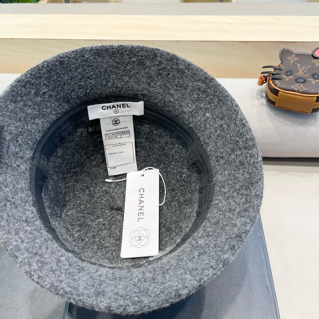 CHAPEAU BOB EN MÉLANGE DE LAINE GRIS SOURIS 426249