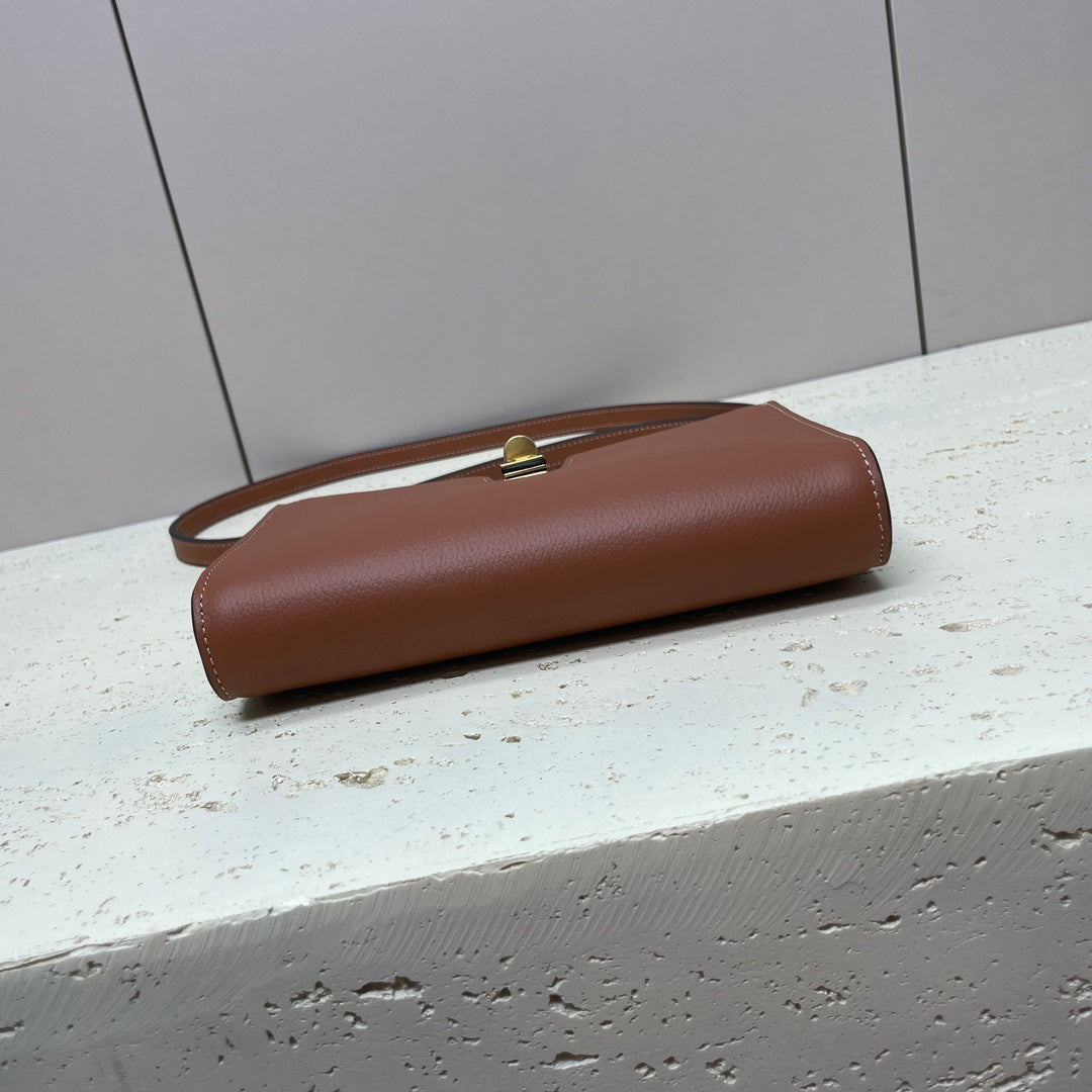 MINI POCHETTE 18 BANDES EN CUIR DE VEAU SOUPLE BRONZE BROWNN