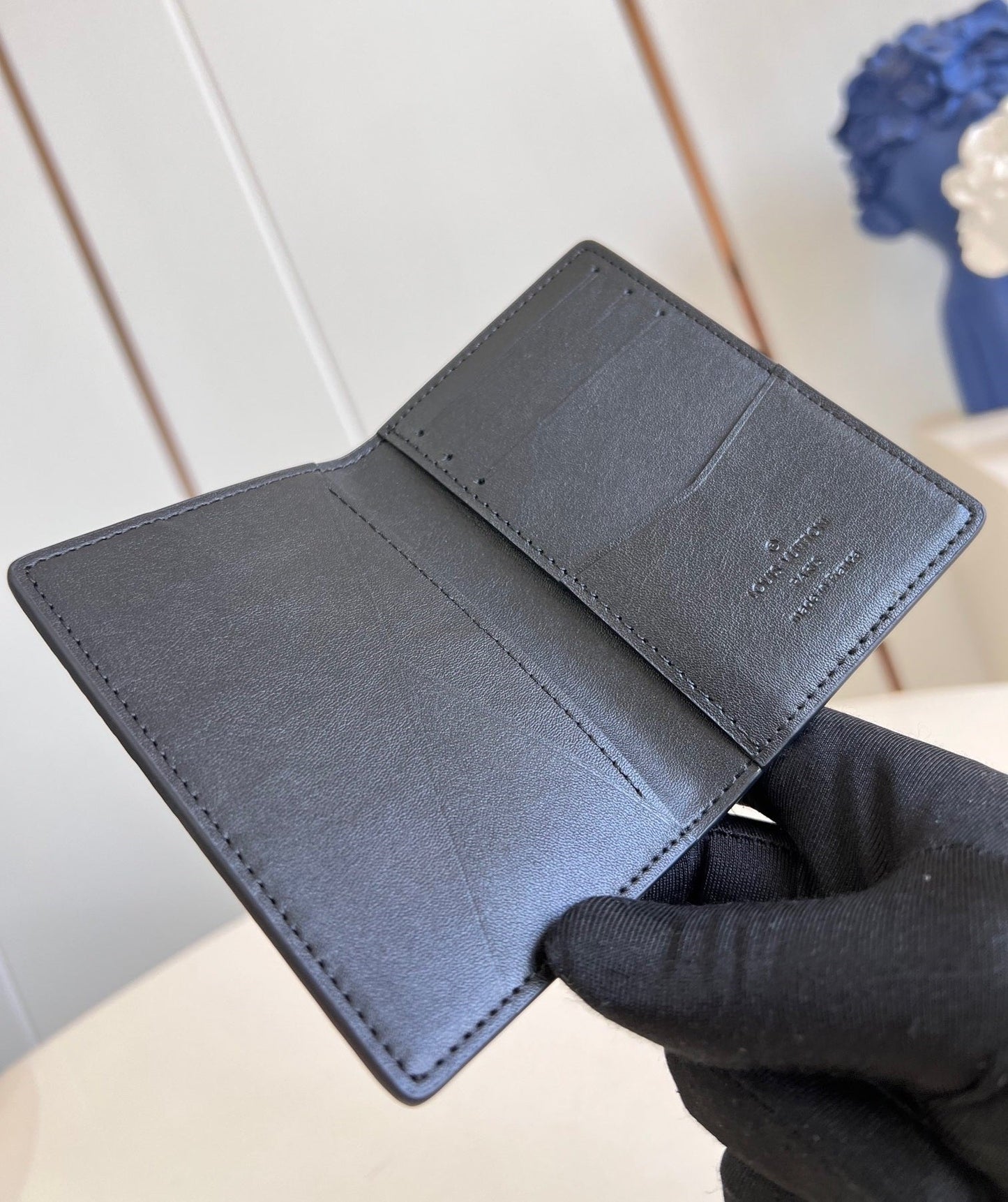 WALLET POCKET ORGANIZER 11CM BLACK CALFSKIN