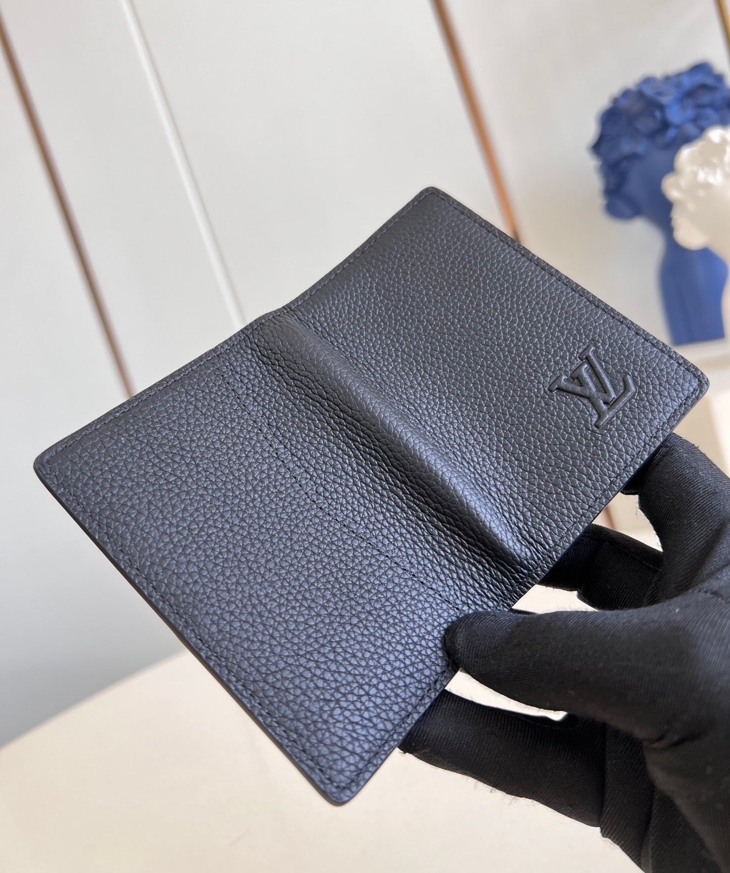 WALLET POCKET ORGANIZER 11CM BLACK CALFSKIN