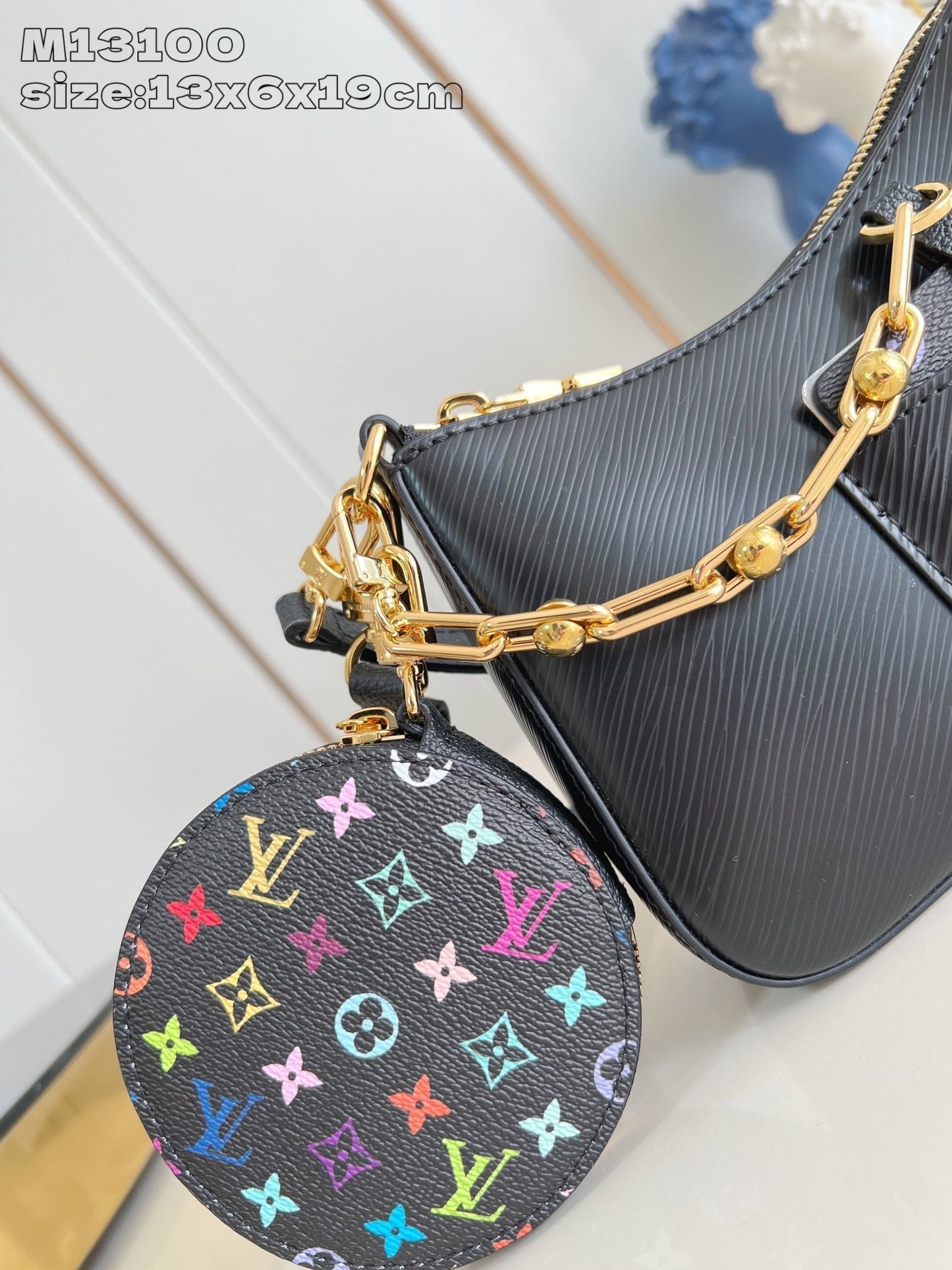 LV Marellini LV x TM Cuir de vache épi noir 203652