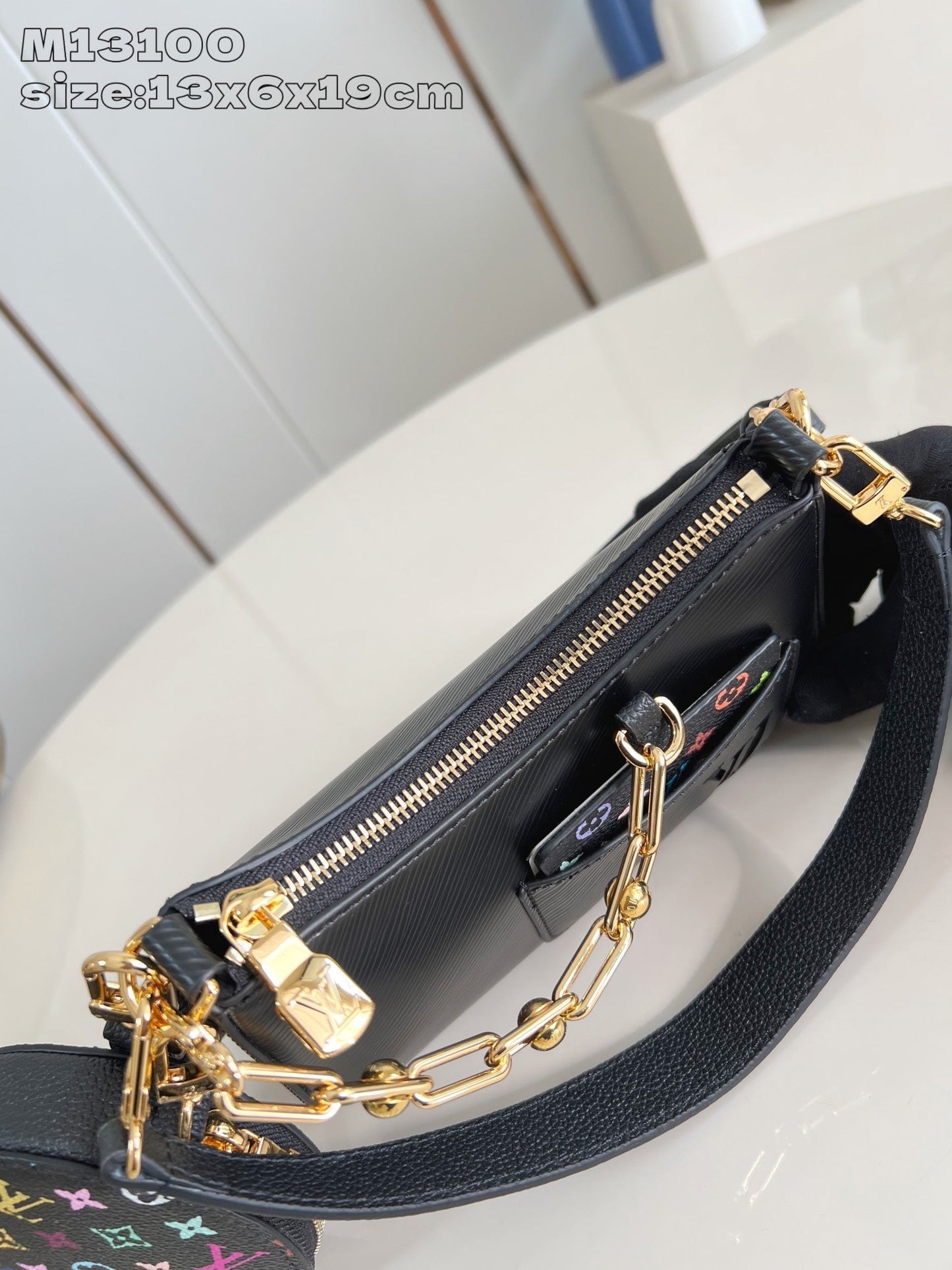 LV Marellini LV x TM Cuir de vache épi noir 203652