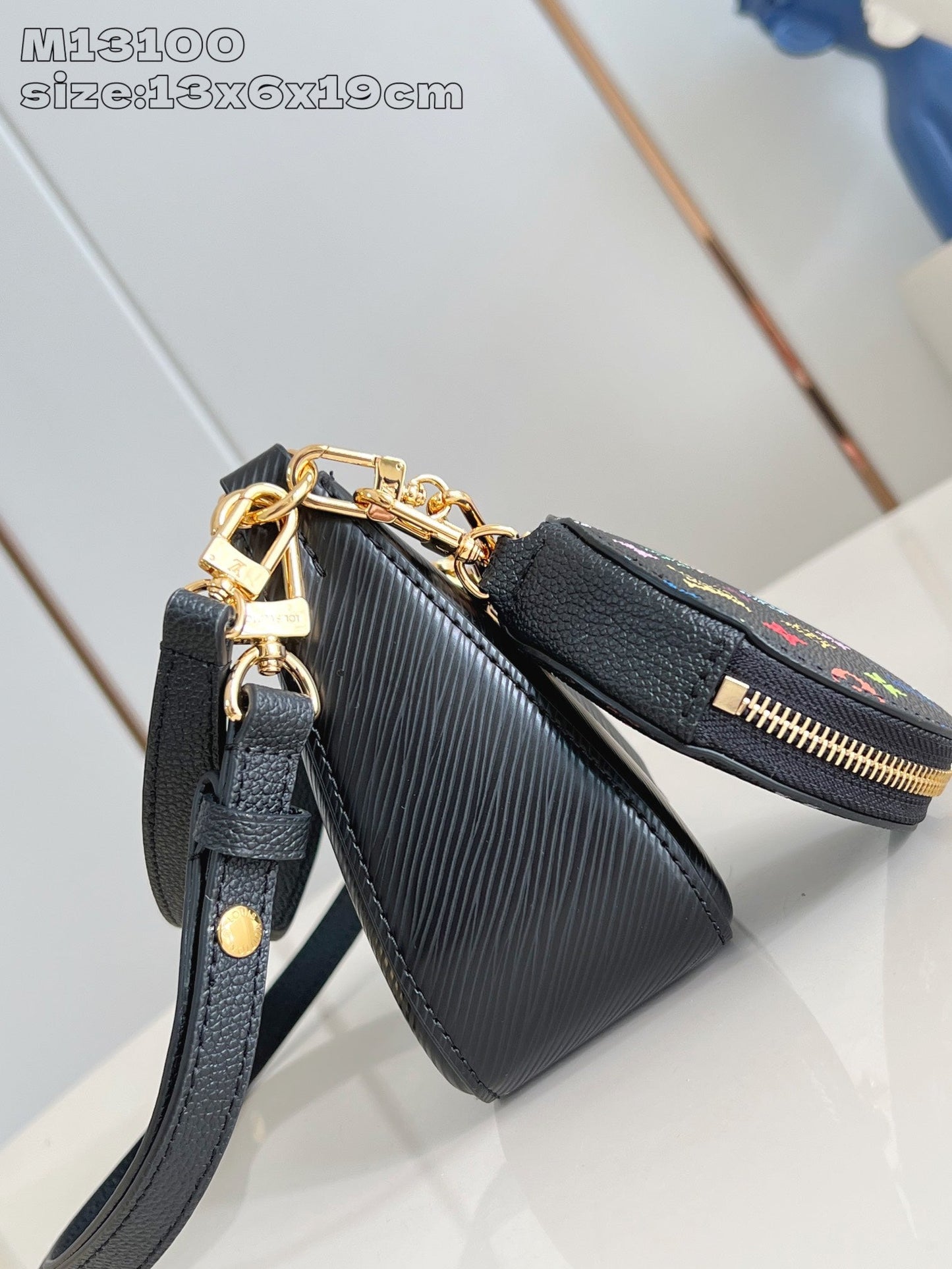 LV Marellini LV x TM Cuir de vache épi noir 203652