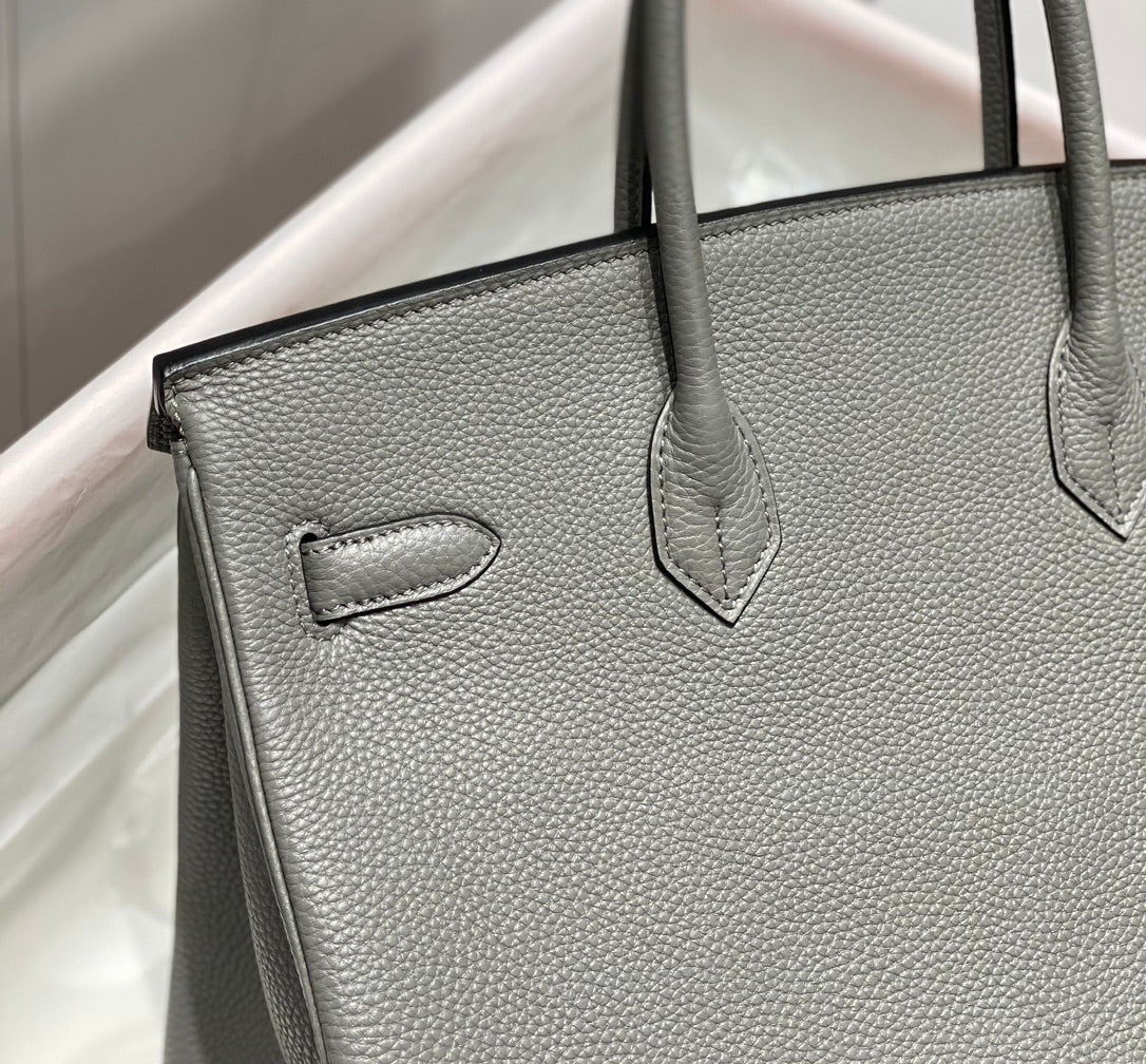 HM BIRKIN 35 CM MEDIANO GRIS TOGO PIEL HIERROS DORADOS