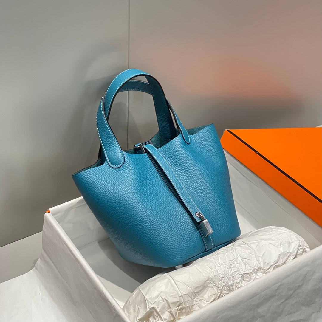 serrure picotin bleu jean cuir togo quincaillerie argentée