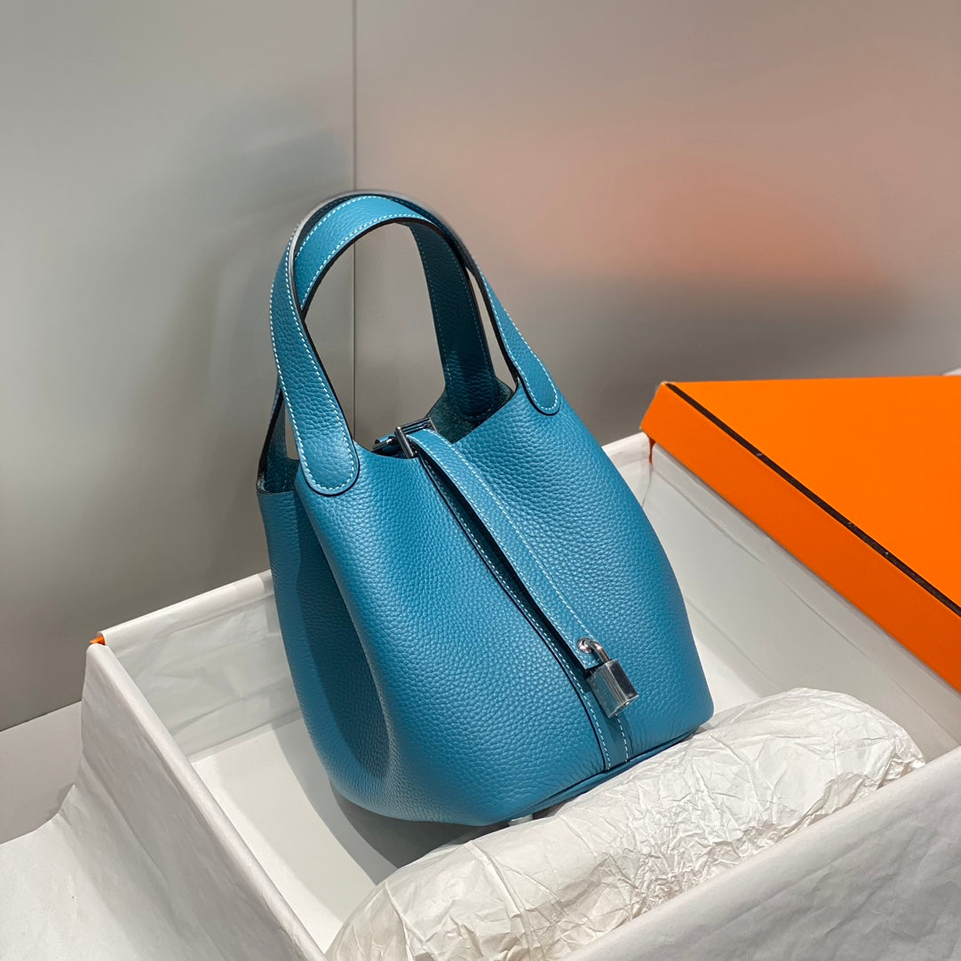 serrure picotin bleu jean cuir togo quincaillerie argentée