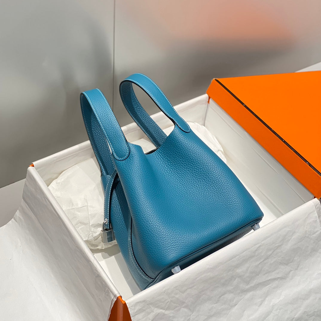 serrure picotin bleu jean cuir togo quincaillerie argentée
