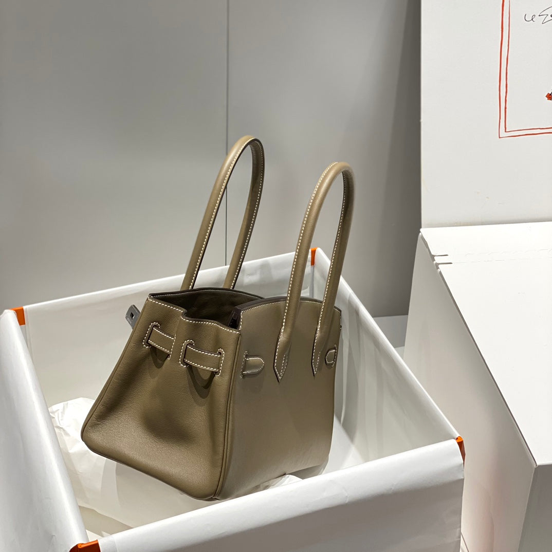 HM Shoulder Birkin 29cm Elephant Gray Swift Leather Silver Hardware