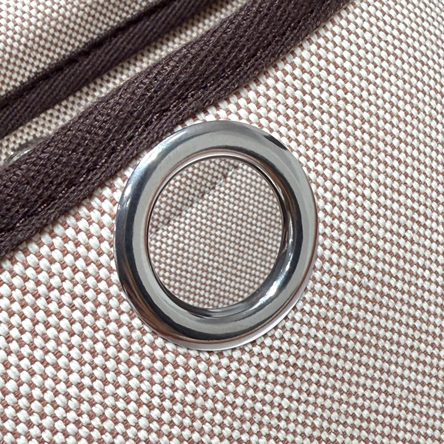 HM Mini Herbag Silver Buckle 20 Lona beige y piel de vacuno Hunter 243241
