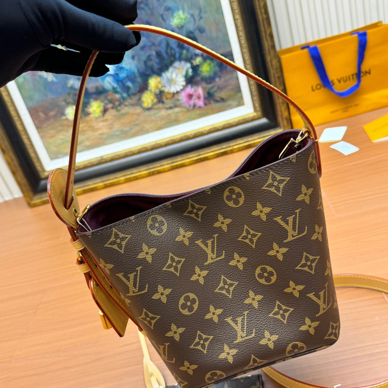 Sac à main LV All In BB 16 cm en toile monogrammée marron 206007