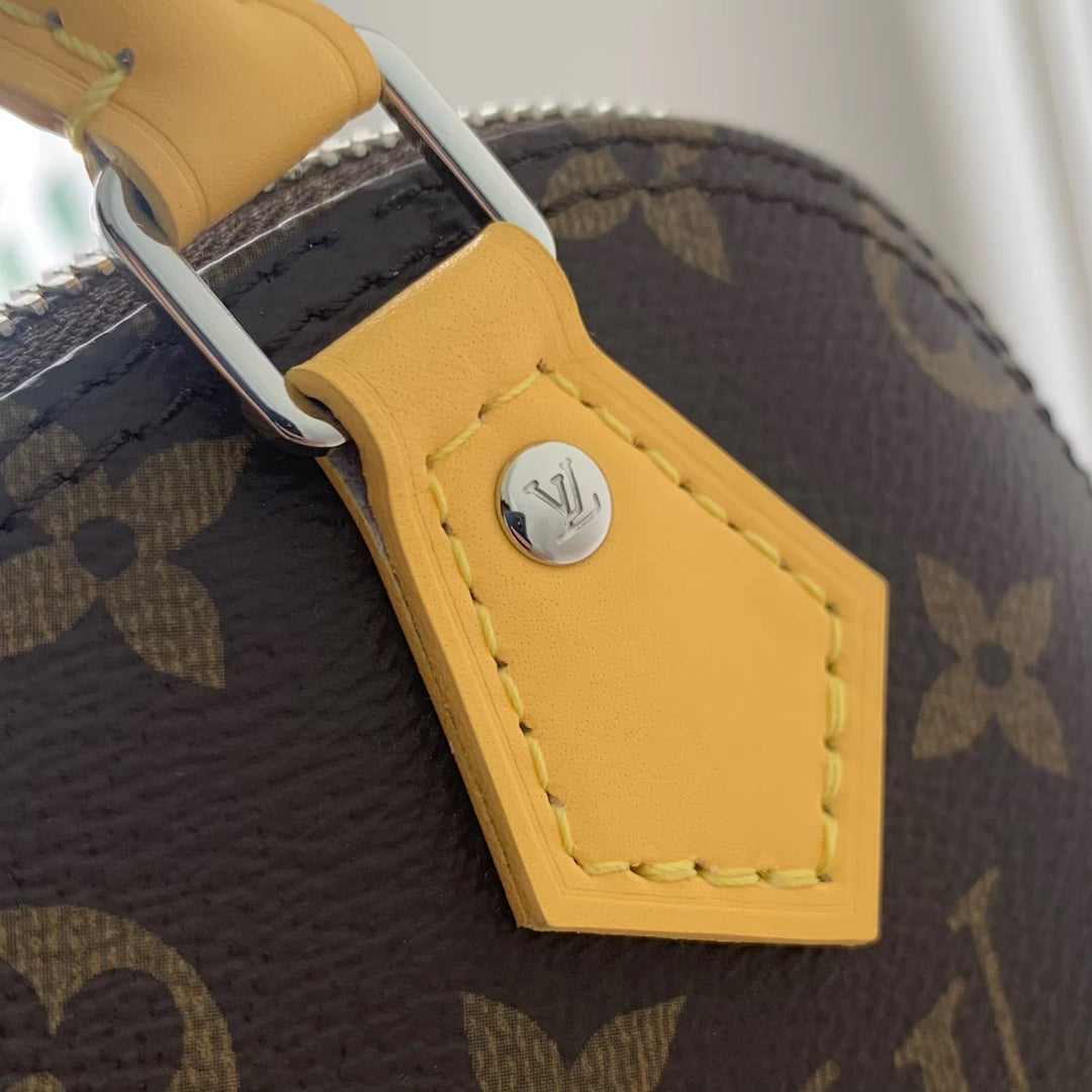 Alma Nano 18 Monogram Canvas, piel de becerro amarilla