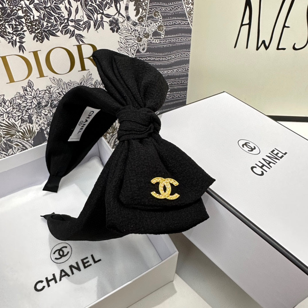 BANDEAU EN TISSU NOIR AVEC NŒUD 168569