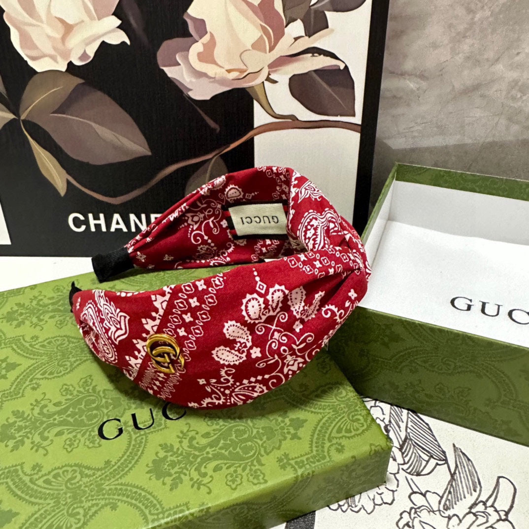 BANDEAU À CHEVEUX EN TISSU À MOTIF ROUGE ET BLANC 299346