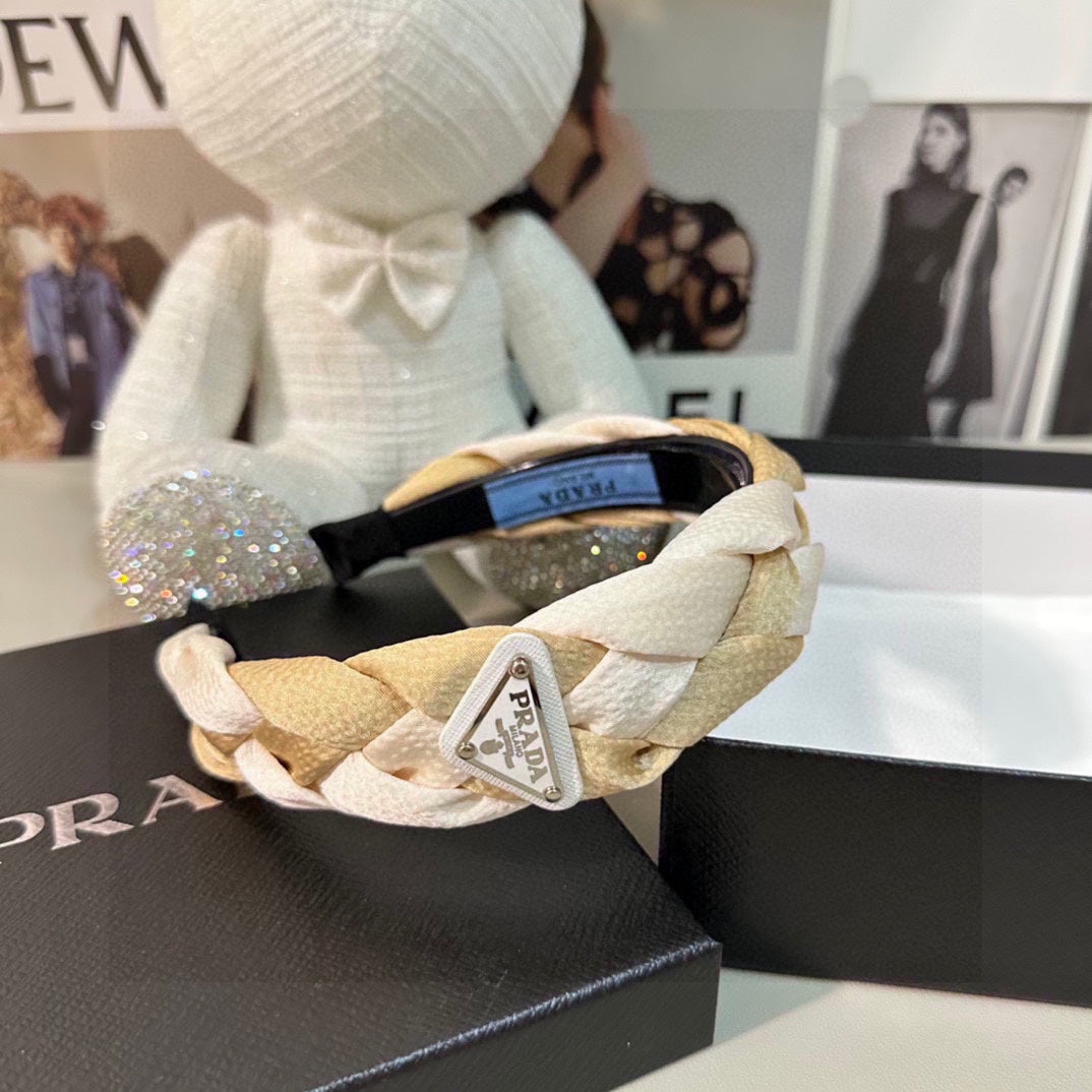 DIADEMA TRENZADA EN TELA BLANCA Y BEIGE 316686