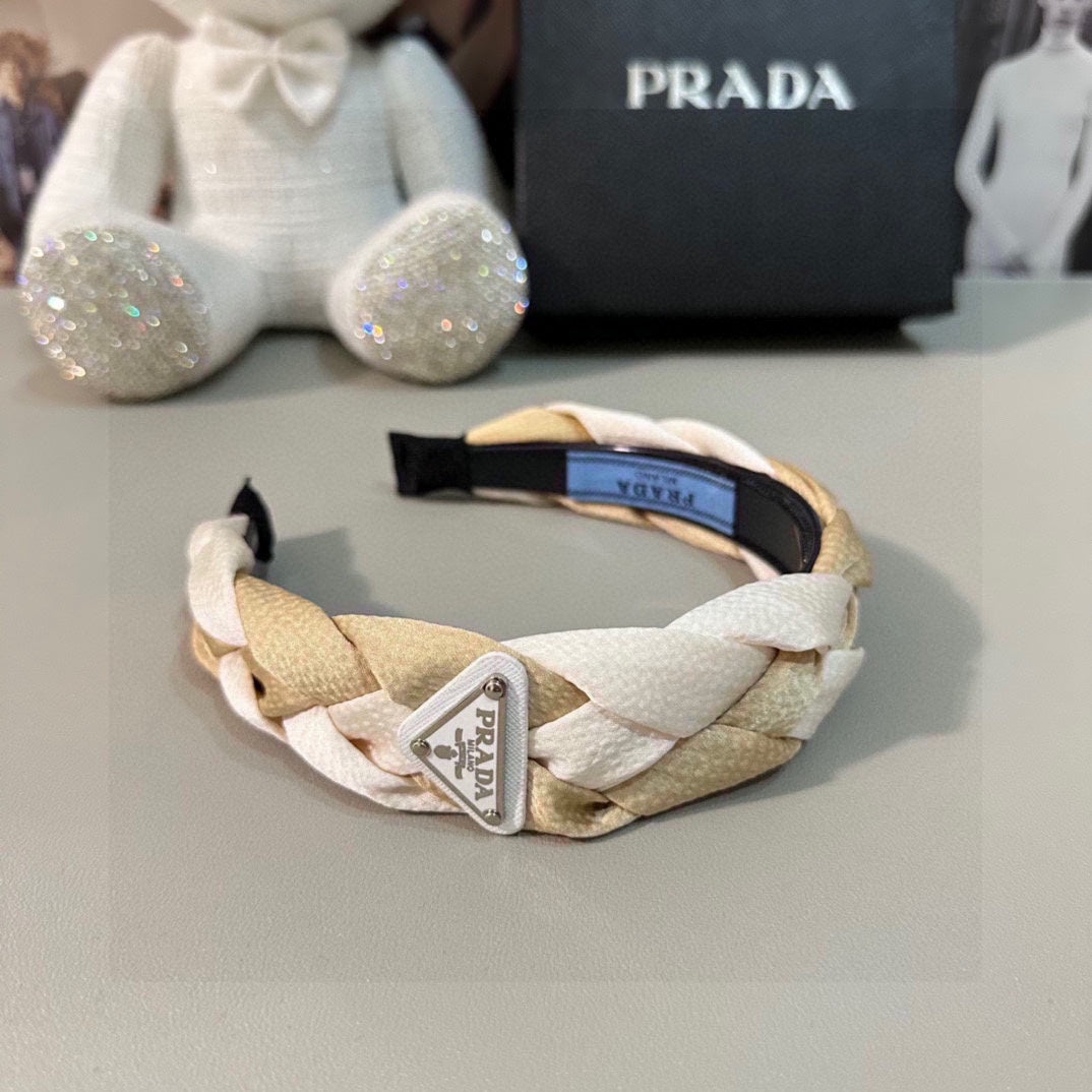 DIADEMA TRENZADA EN TELA BLANCA Y BEIGE 316686