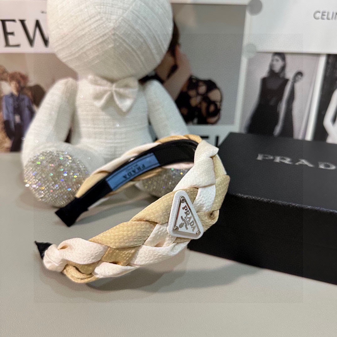 DIADEMA TRENZADA EN TELA BLANCA Y BEIGE 316686