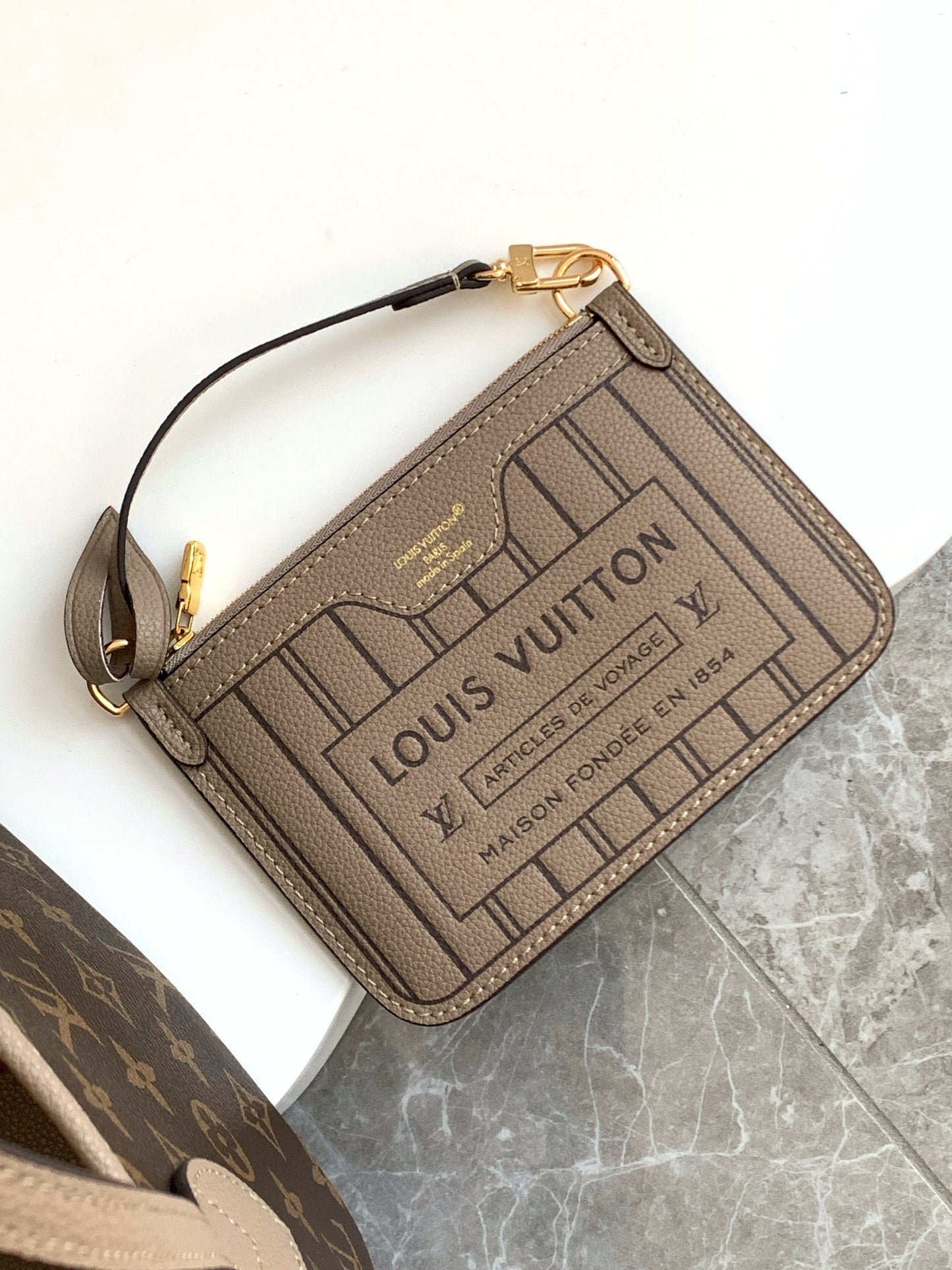 Neverfull 24 Bandouli¨¨re Inside Out BB Grey Calfskin