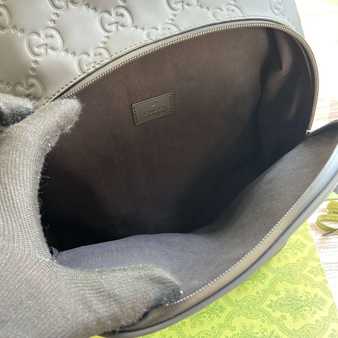 SAC À DOS GG 34 EN CUIR DE VEAU NOIR