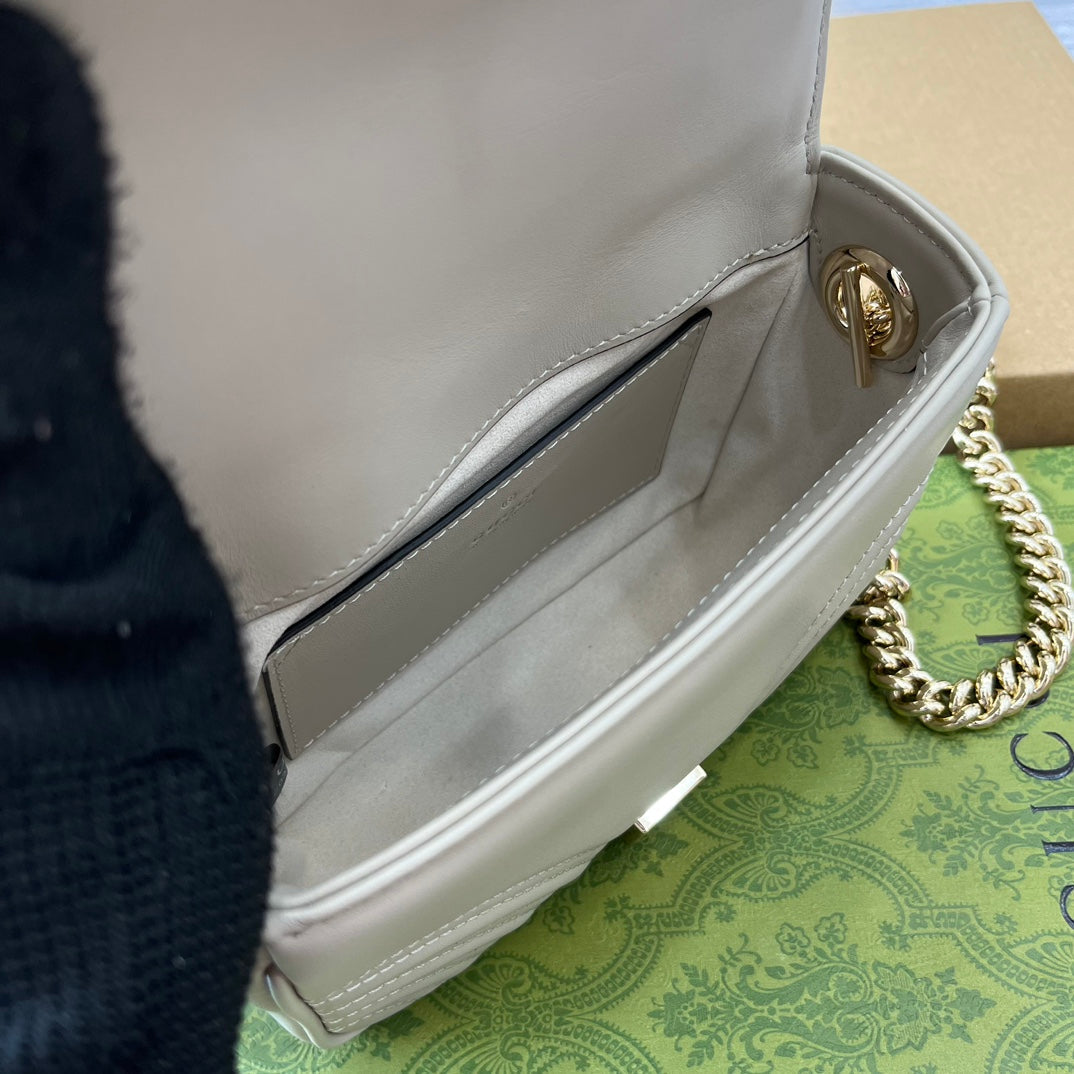 BOLSO MINI GG MARMONT 13 DE ASA SUPERIOR DE PIEL DE BECERRO BLANCA