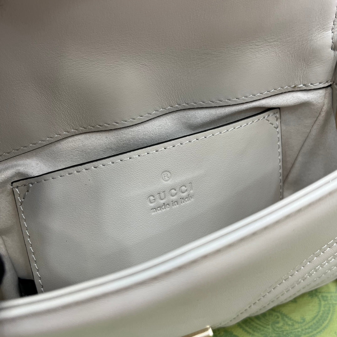 BOLSO MINI GG MARMONT 13 DE ASA SUPERIOR DE PIEL DE BECERRO BLANCA