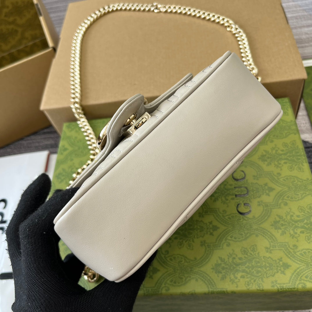 BOLSO MINI GG MARMONT 13 DE ASA SUPERIOR DE PIEL DE BECERRO BLANCA