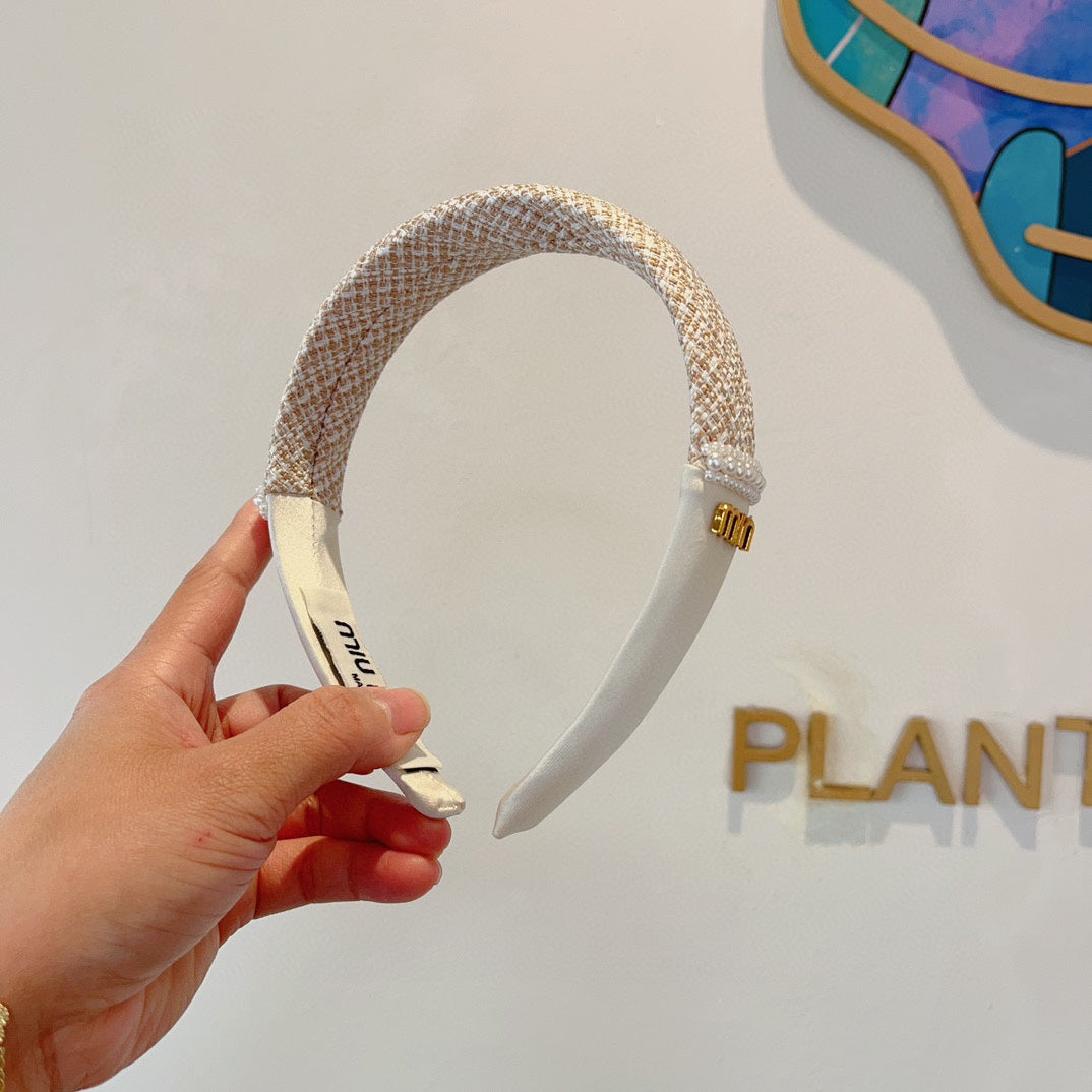 DIADEMA DE TWEED BLANCO Y SEDA 262050