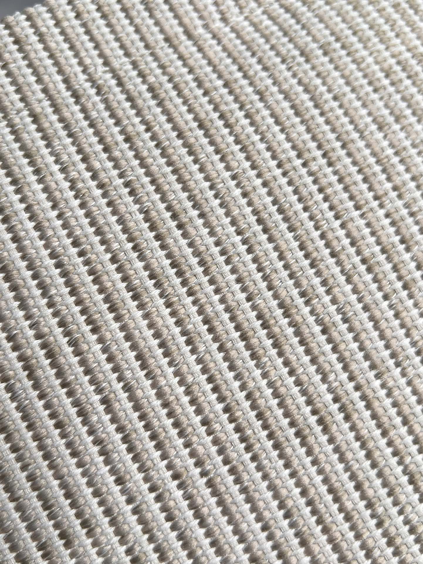 PETIT CABAS THAÏS 25,5 TISSU RAYÉ CRÈME CUIR DE VEAU TRIOMPHE