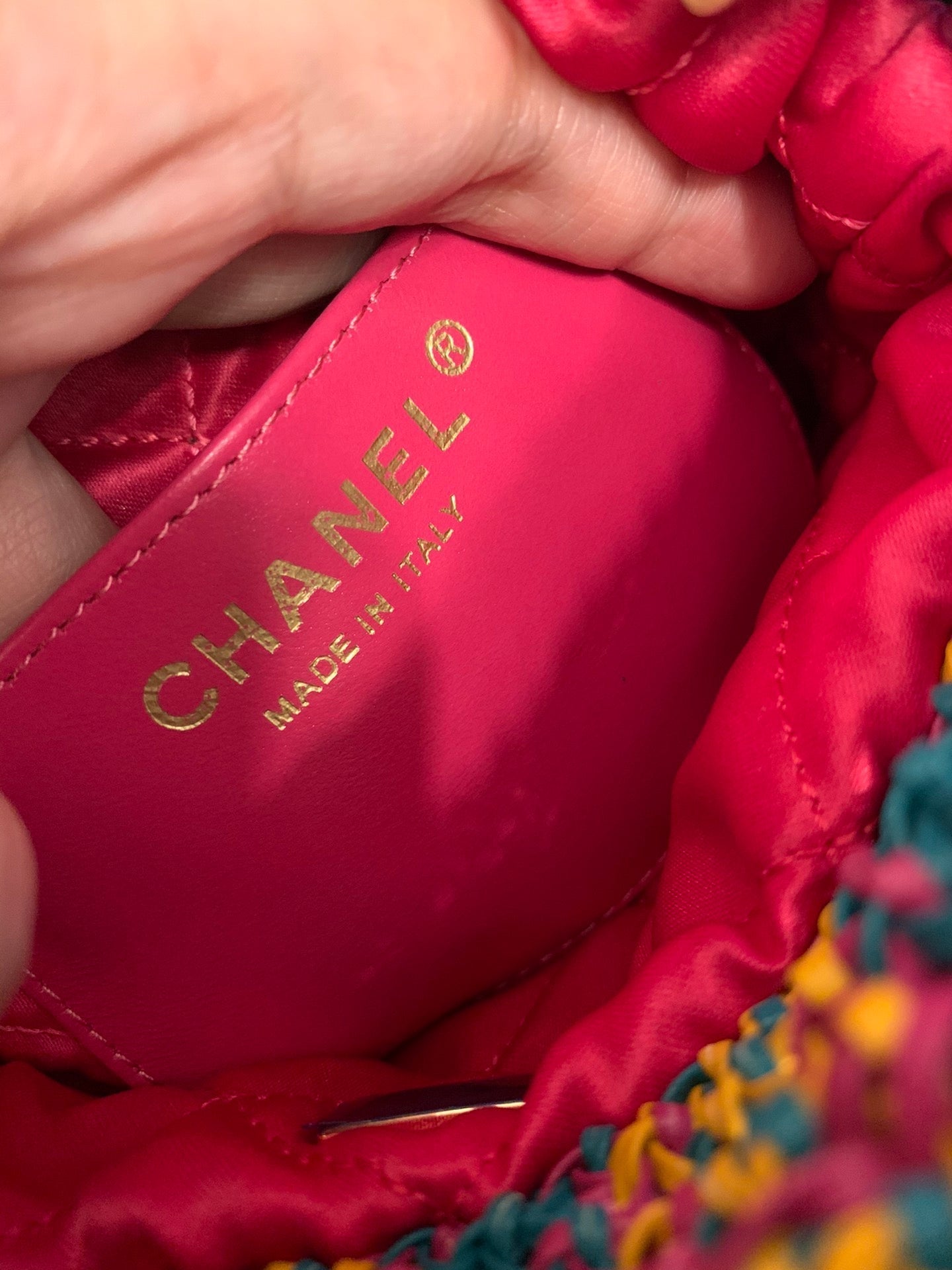 CC 22 Hobo 23cm Multicolor Macramé Piel de becerro Herrajes dorados