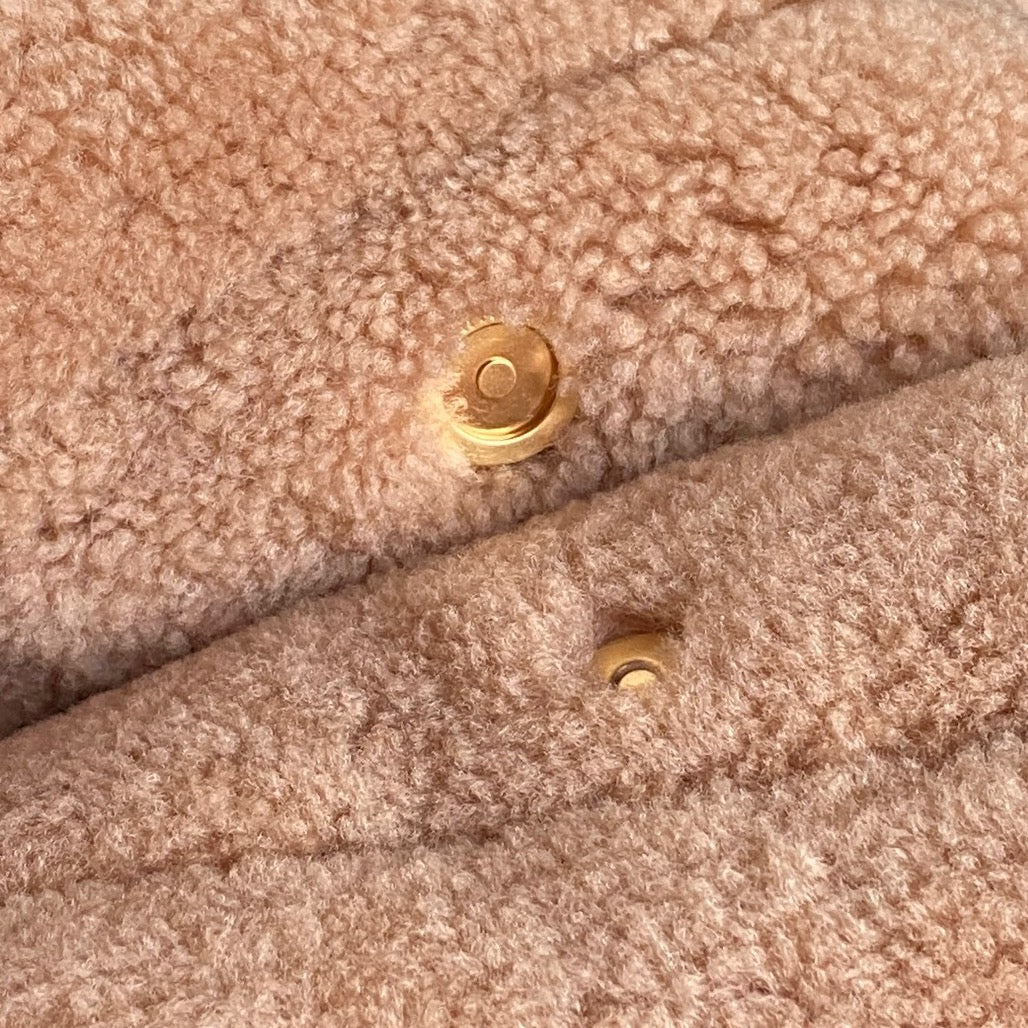 Bolso Hobo 22 CC 24K de 39 cm, de lana y piel marrón