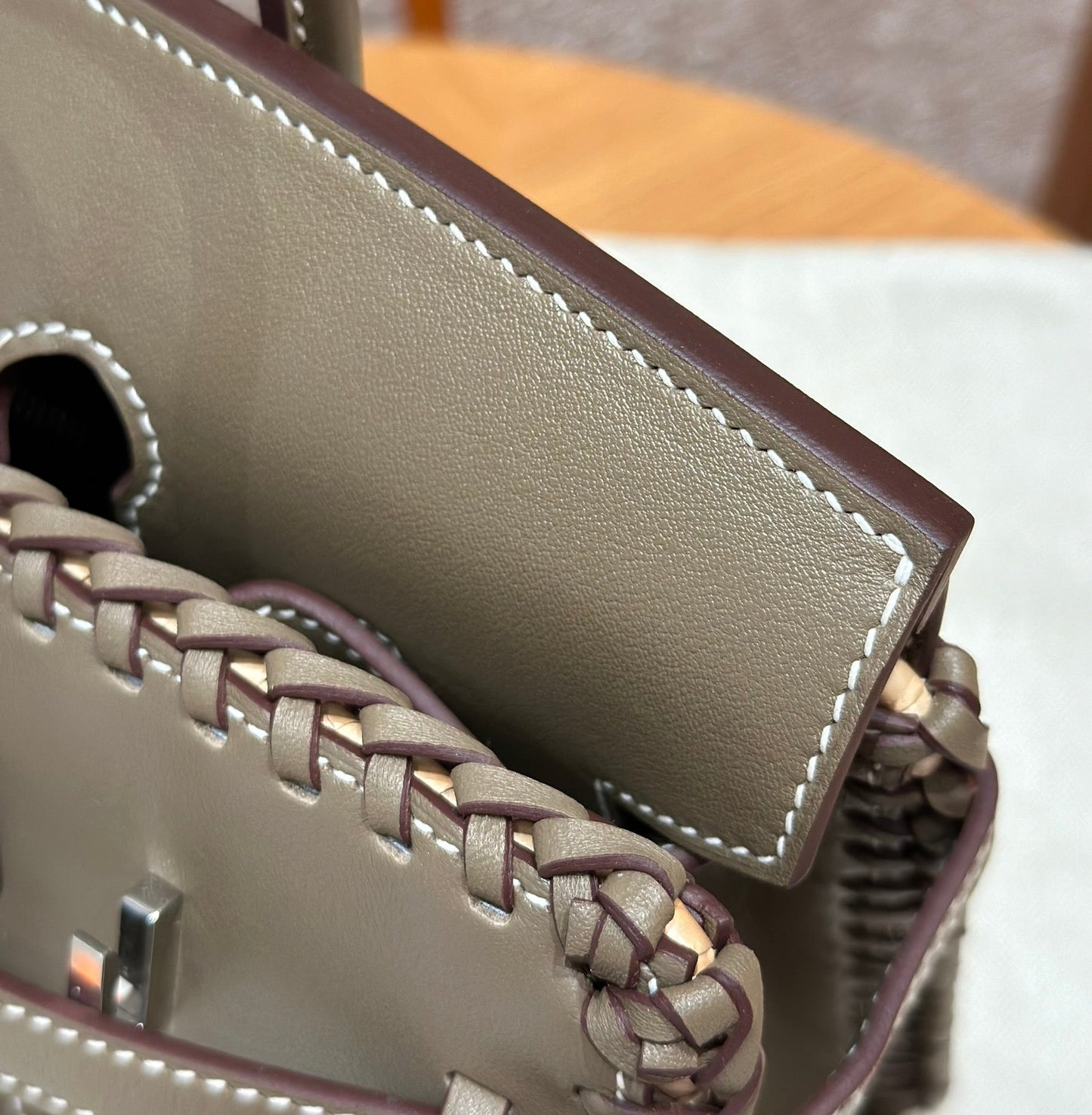HM BIRKIN 25 CM PICNIC OLIVA BAMBÚ Y RATÁN