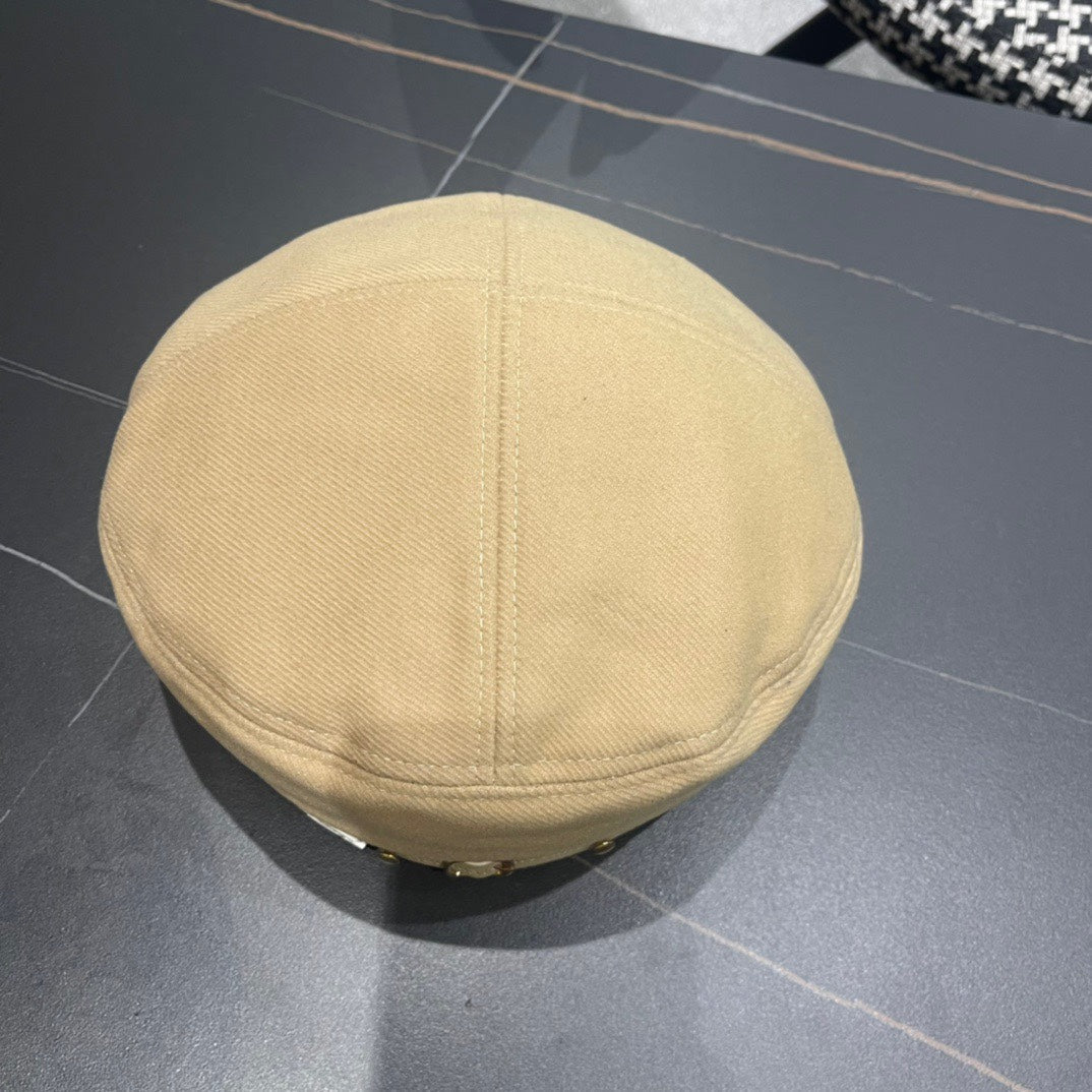 BÉRET EN TISSU JAUNE AVOINE 419384