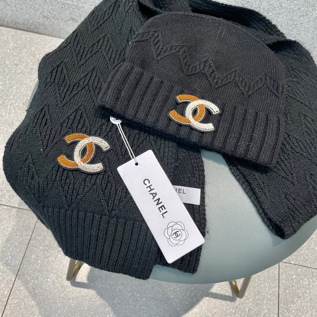 CONJUNTO GORRO Y BUFANDA EN LANA NEGRA 420823