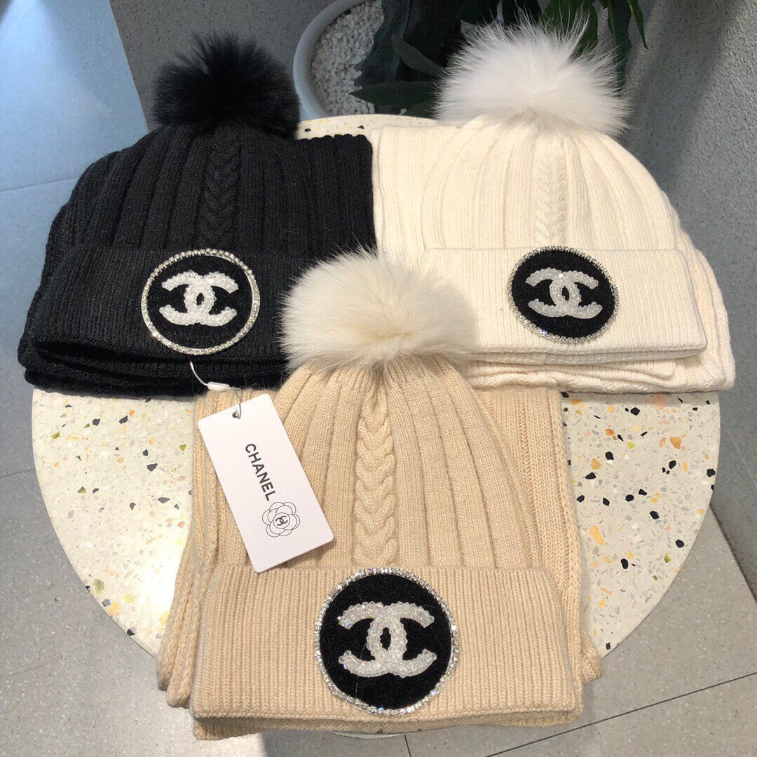 CONJUNTO DE GORRO Y BUFANDA EN LANA BEIGE BISQUE 424022