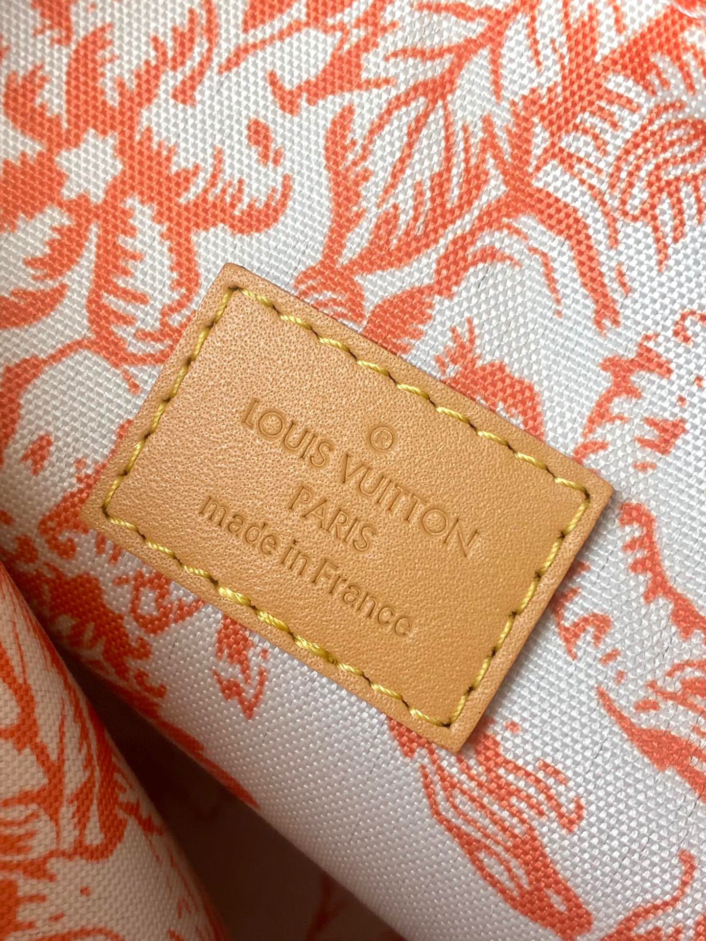 TOILE À CARREAUX MONOGRAMME CORAIL NEVERFULL MM 31 PO