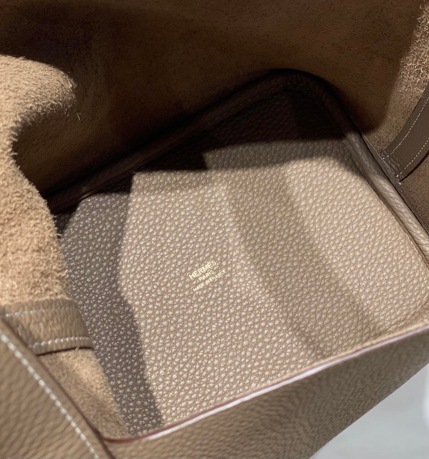 serrure picotin étoupe cuir togo accastillage doré